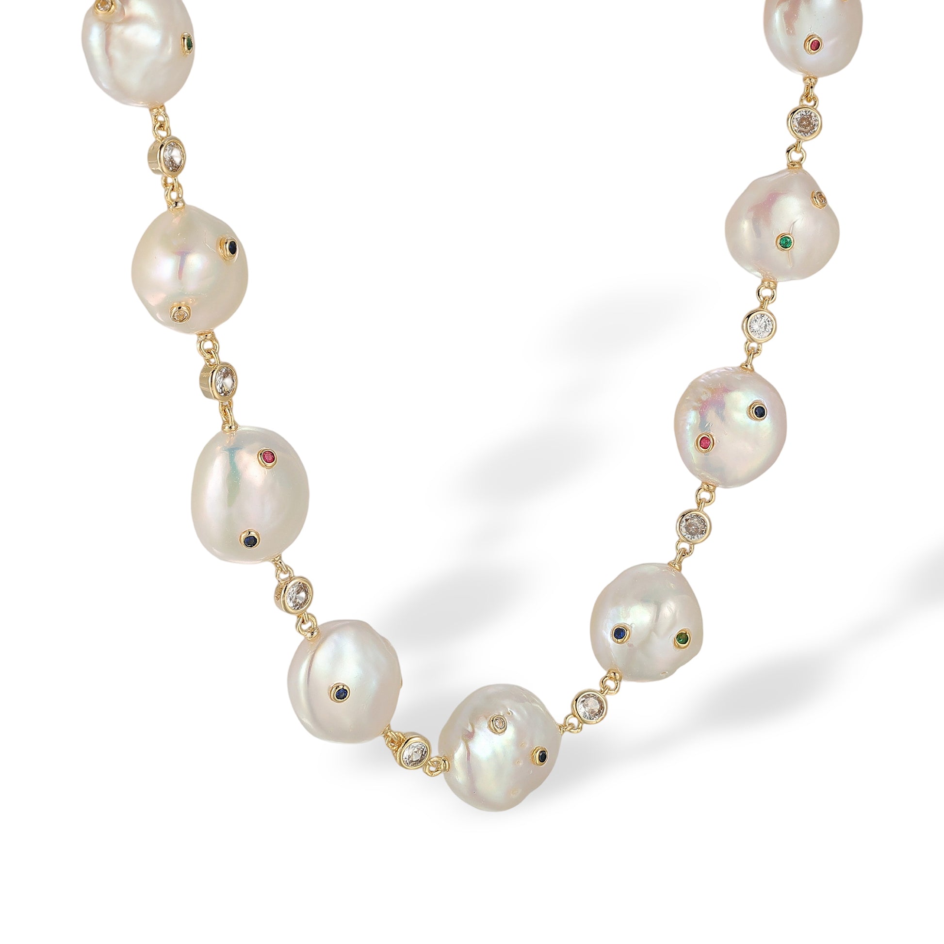 Celina White Baroque Pearl Necklace