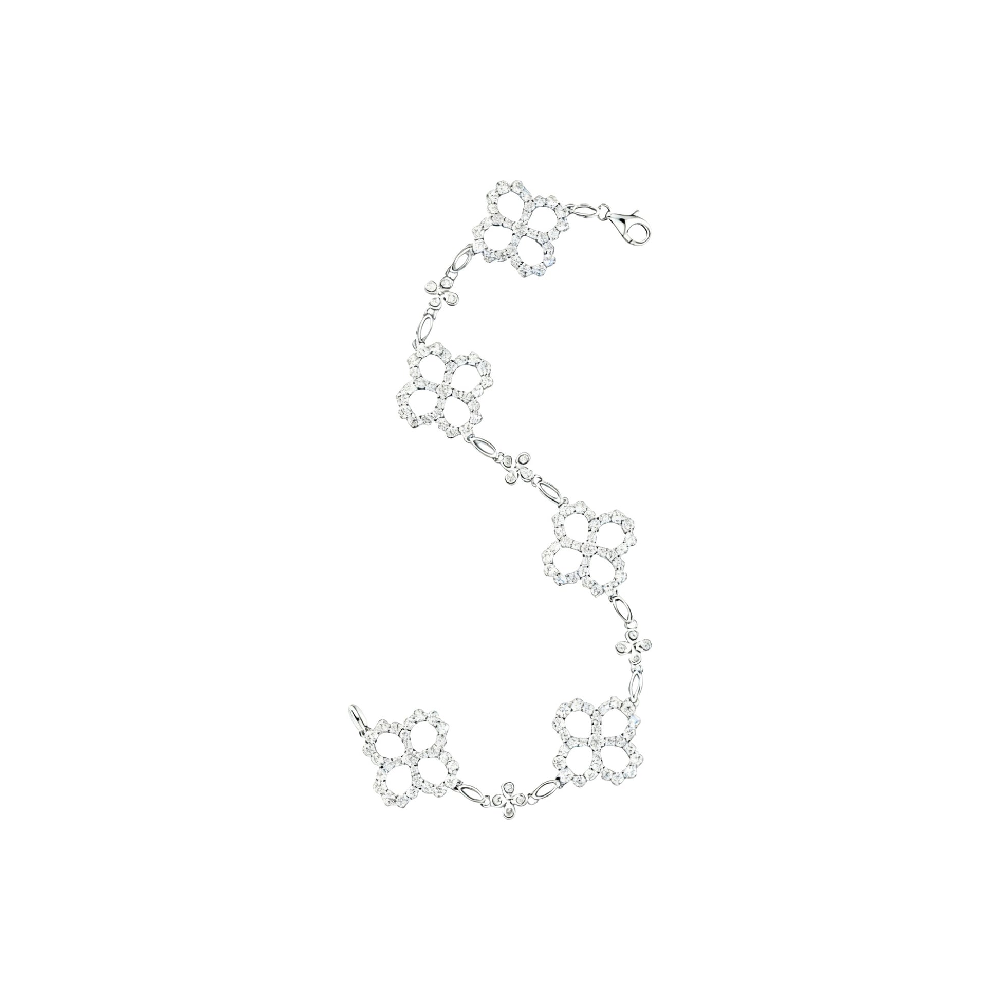 Célina White Trèfle Floral Bracelet
