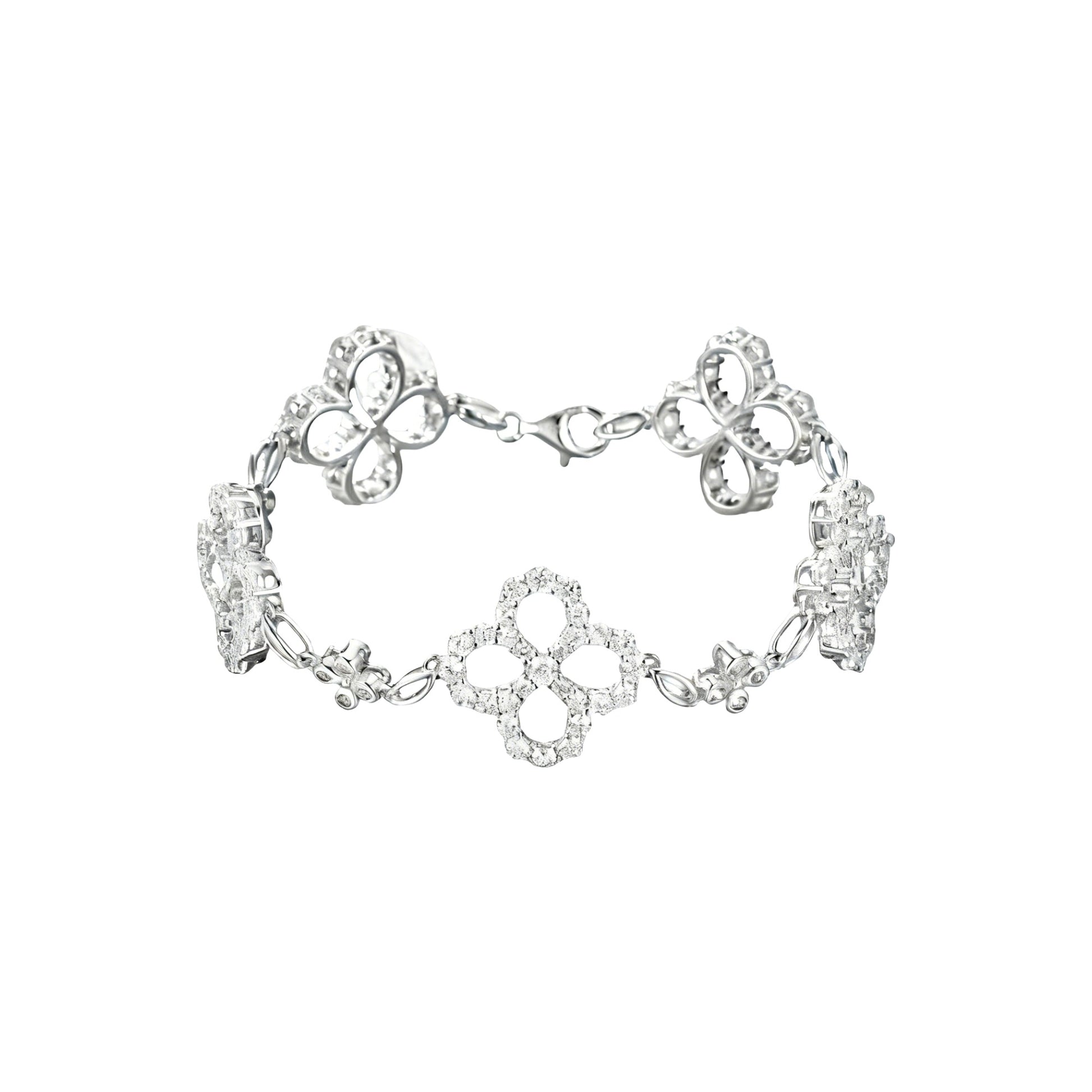 Célina White Trèfle Floral Bracelet