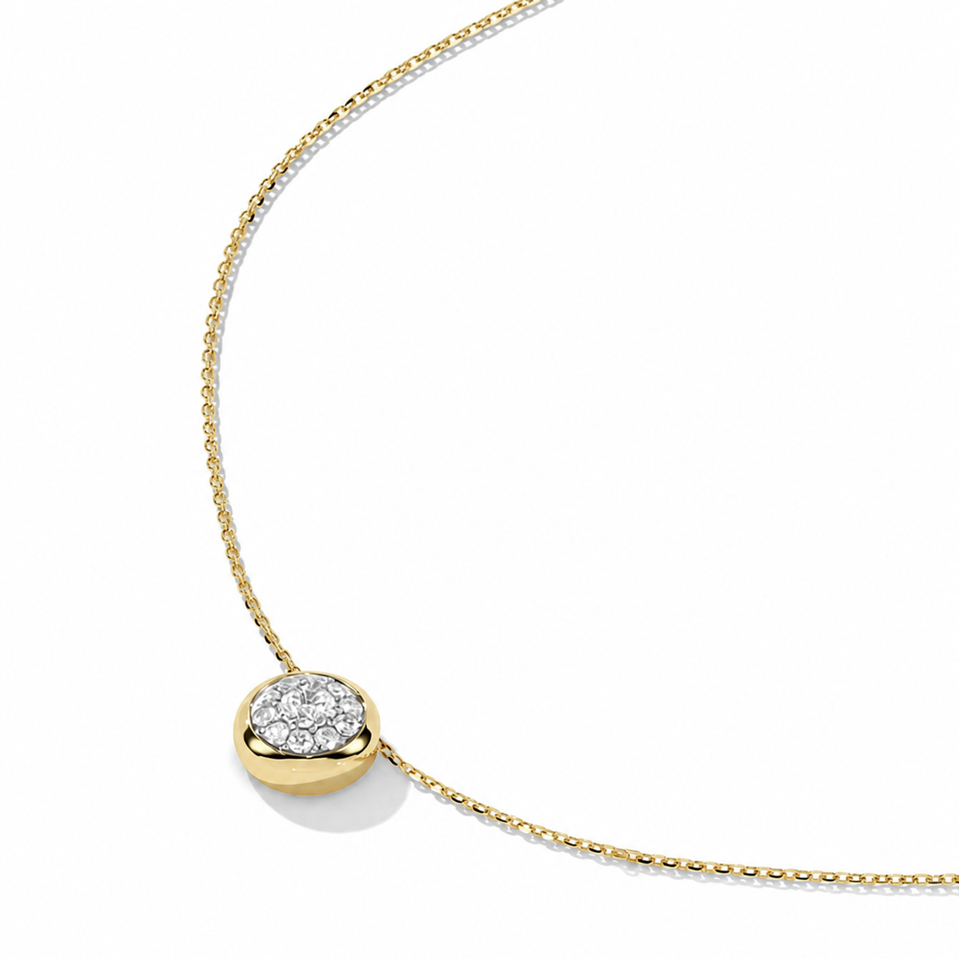 Céphise 18K Gold Bezel Round Necklace
