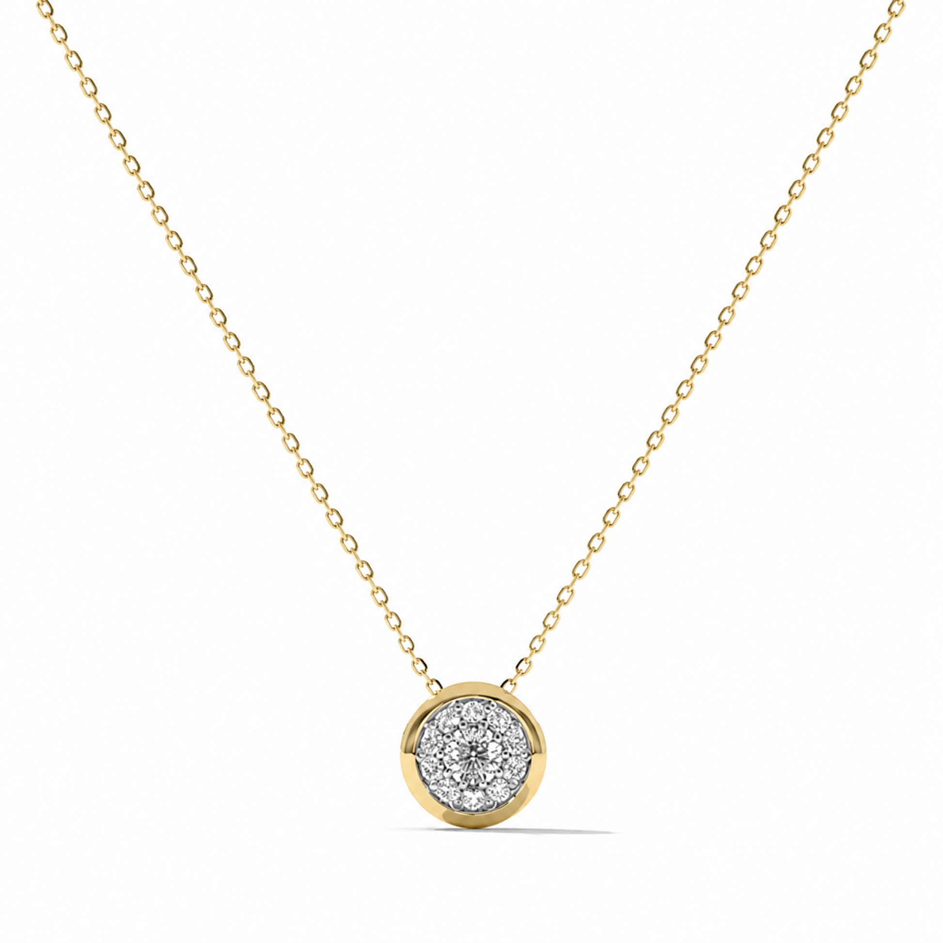 Céphise 18K Gold Bezel Round Necklace