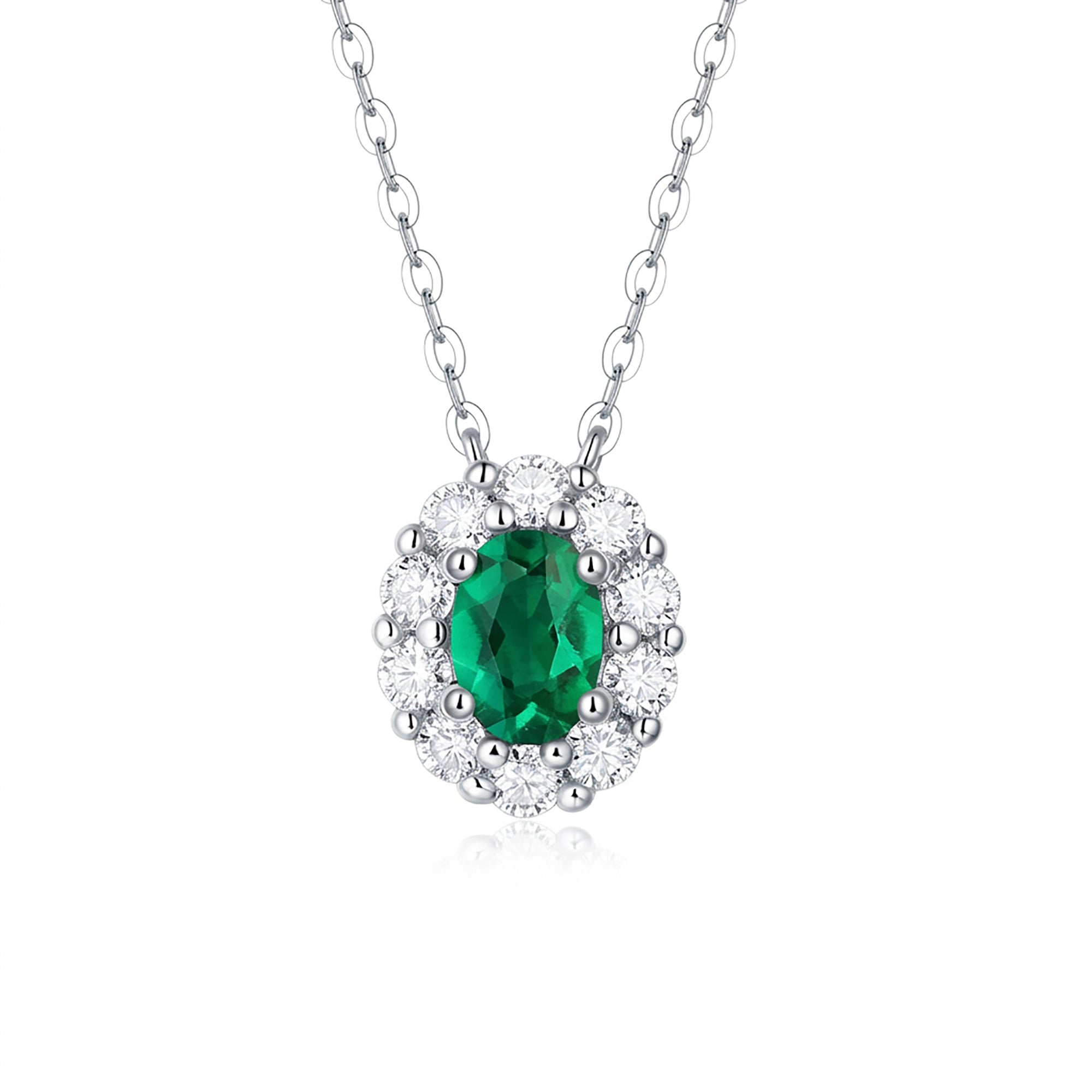Chantalou Green Oval Necklace