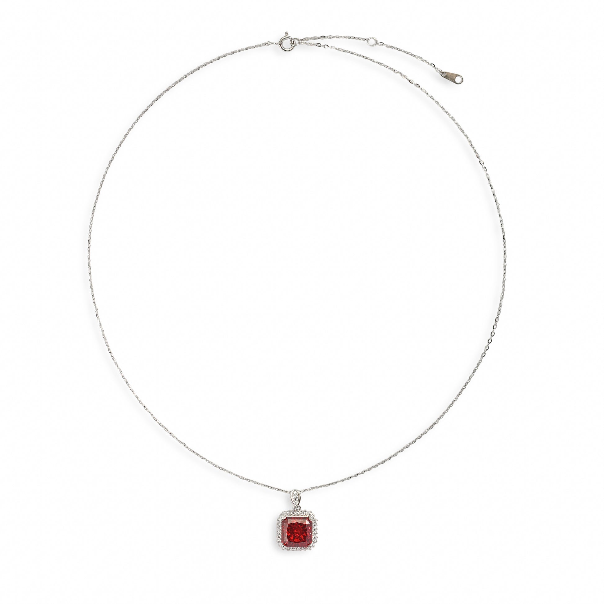 Chic Ruby Square Necklace
