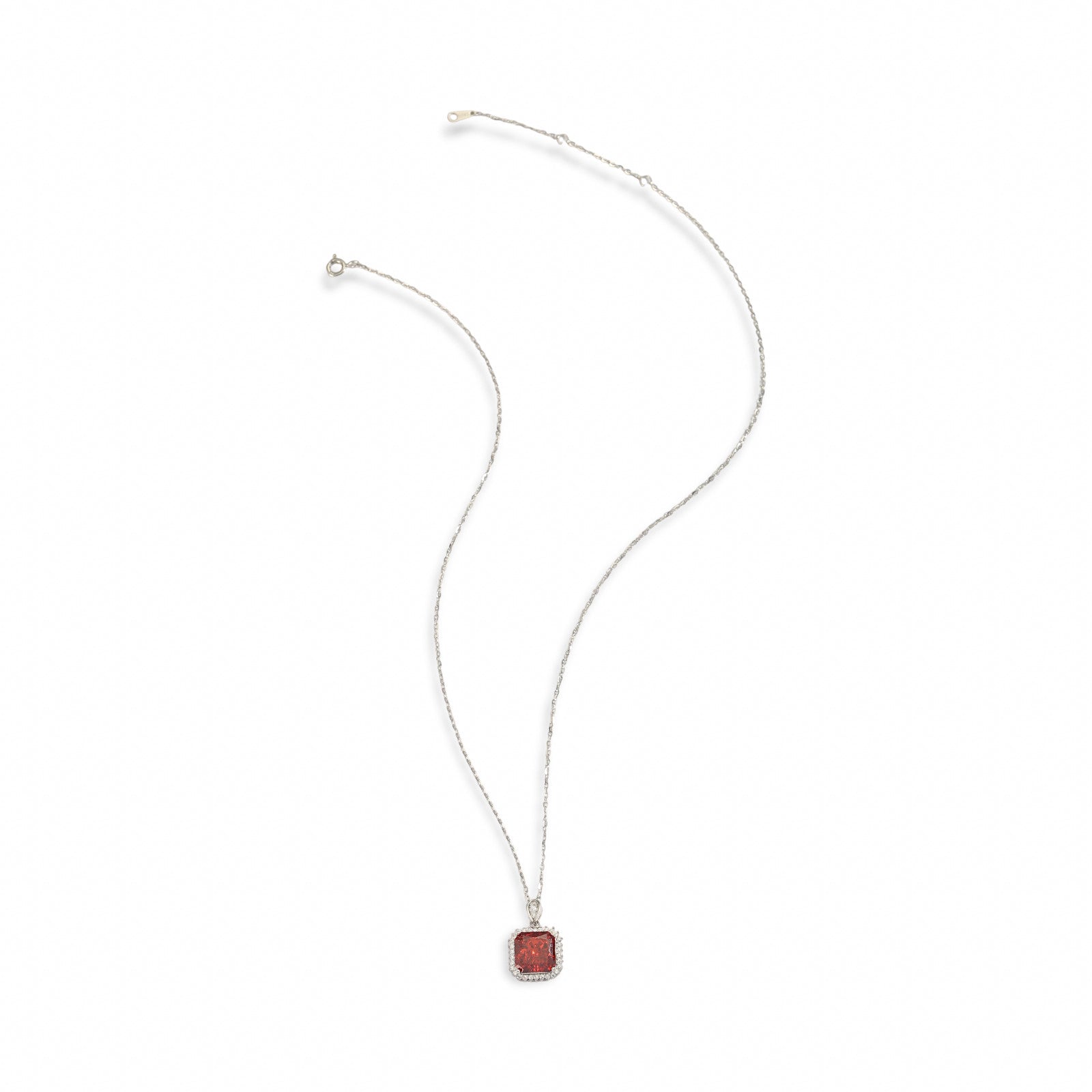 Chic Ruby Square Necklace