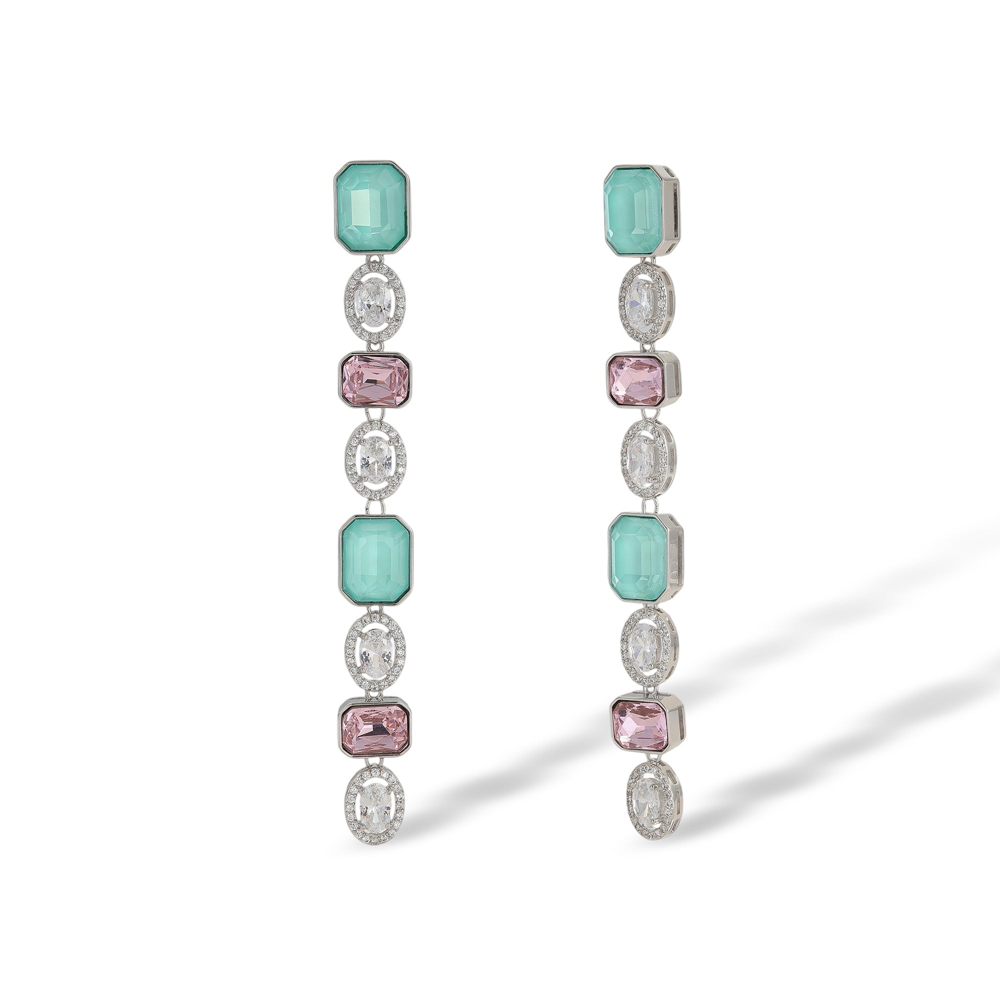 Chimène Multicolor Rectangular Oval Drop Earrings