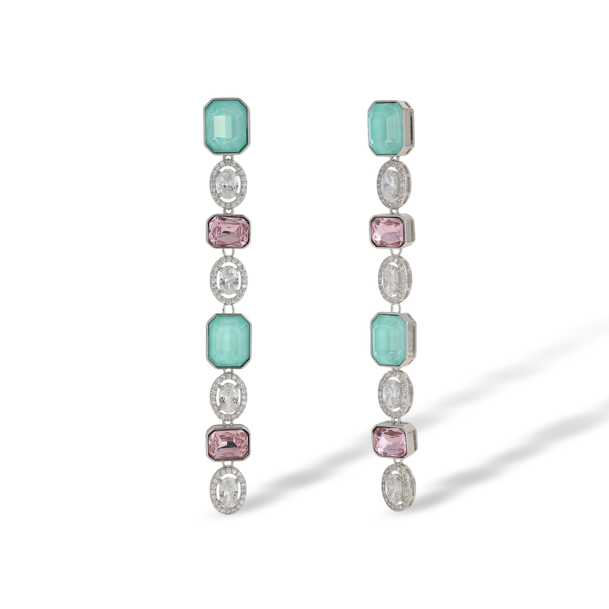 Chimène Multicolor Rectangular Oval Drop Earrings