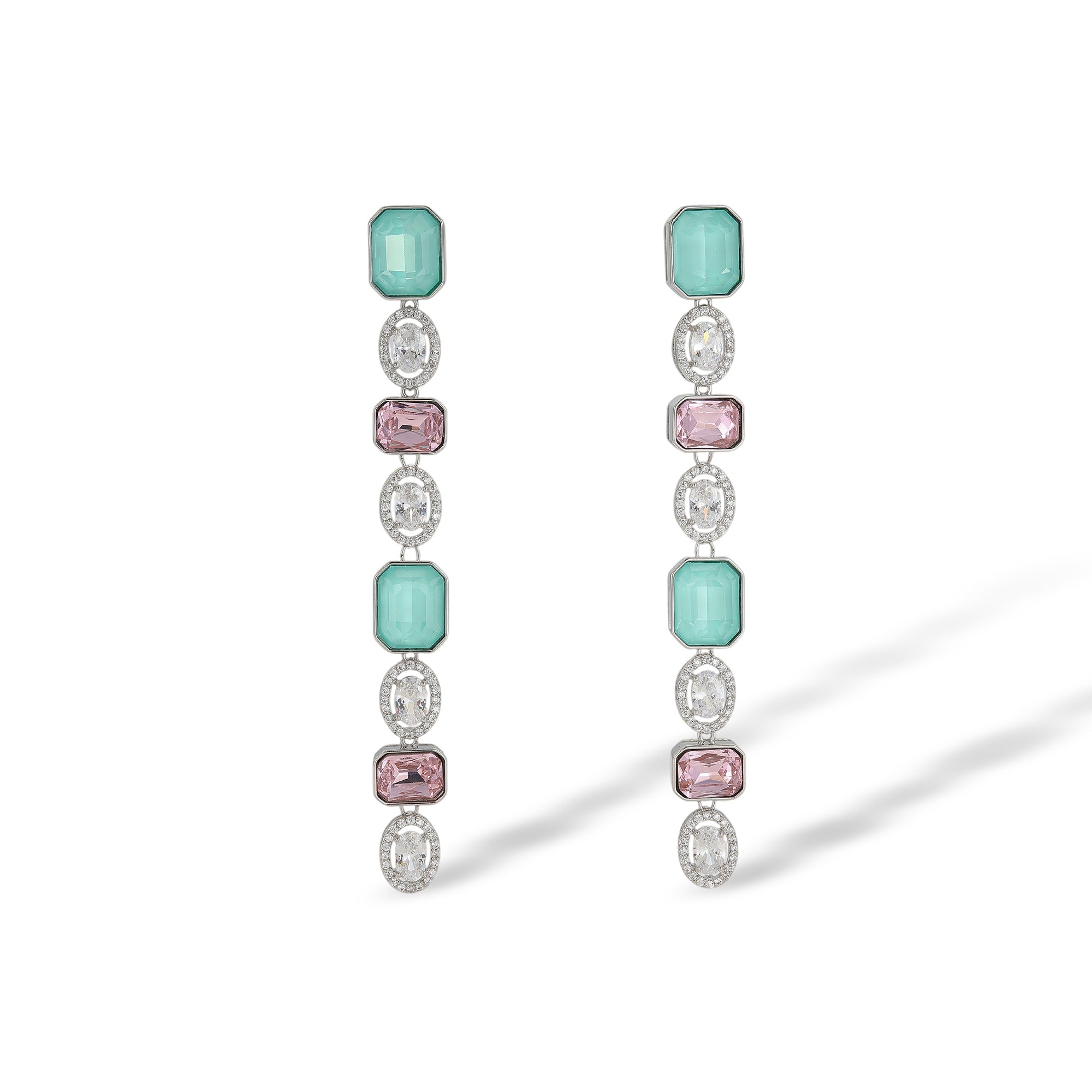 Chimène Multicolor Rectangular Oval Drop Earrings