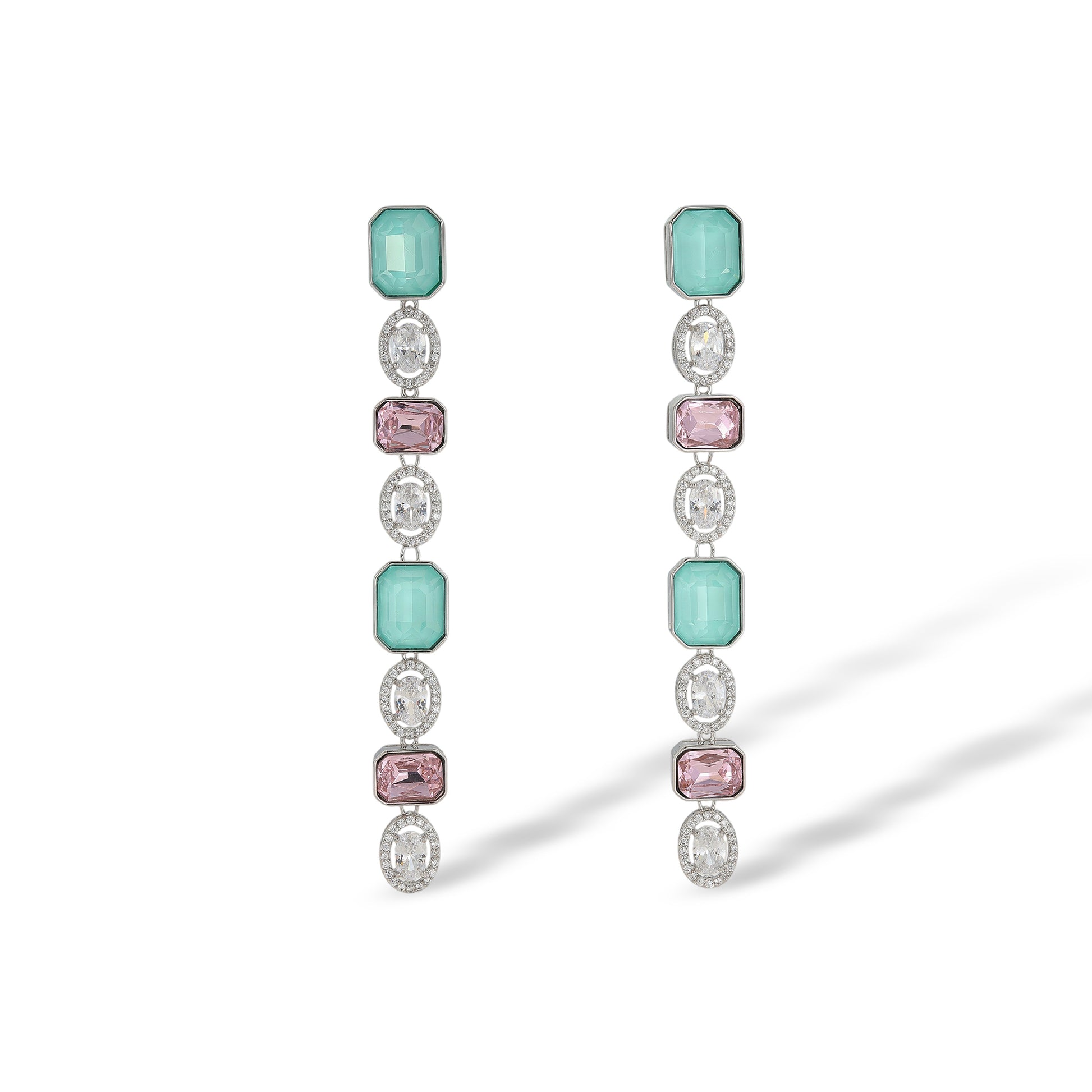 Chimène Multicolor Rectangular Oval Drop Earrings