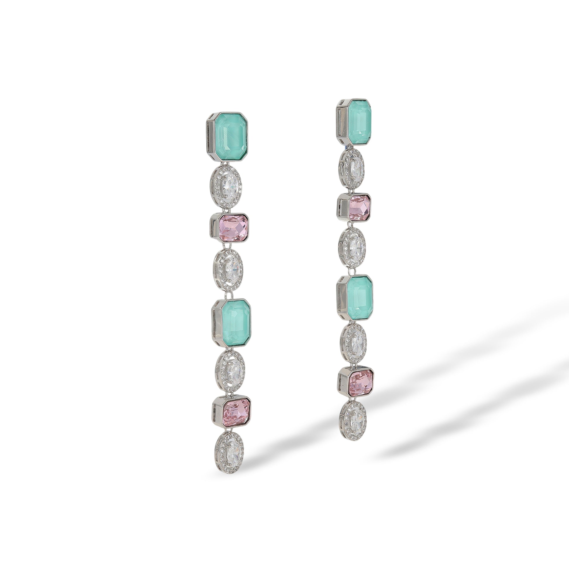 Chimène Multicolor Rectangular Oval Drop Earrings