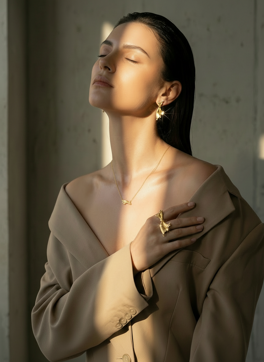 Chrysippus 14K Gold Butterfly Knot Necklace