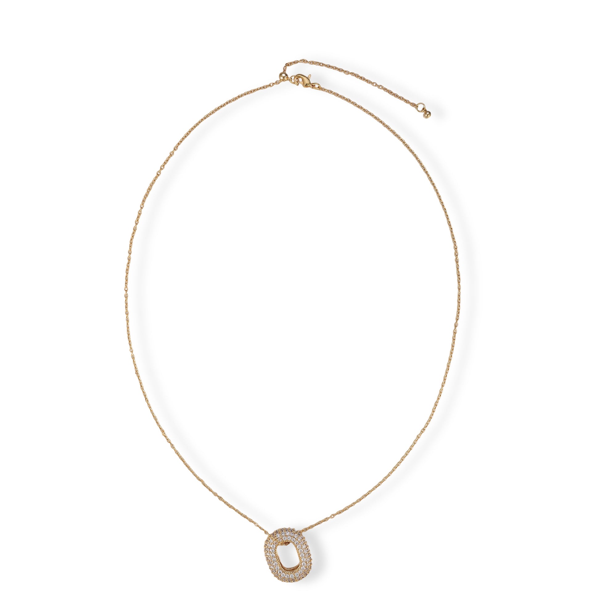 Cindy 14K Gold Hollow Oval Necklace