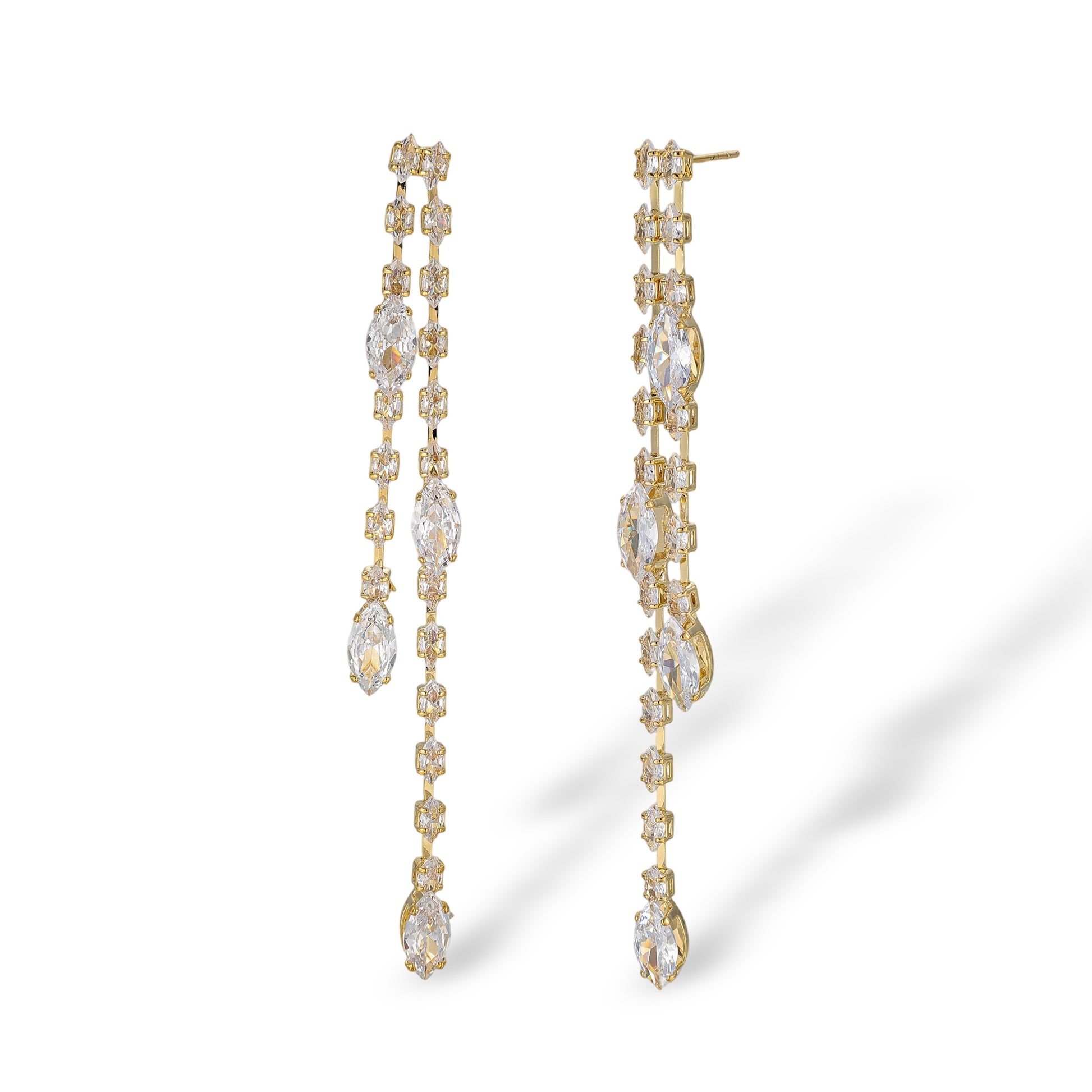 Clarence 14K Gold Marquise Drop Earrings