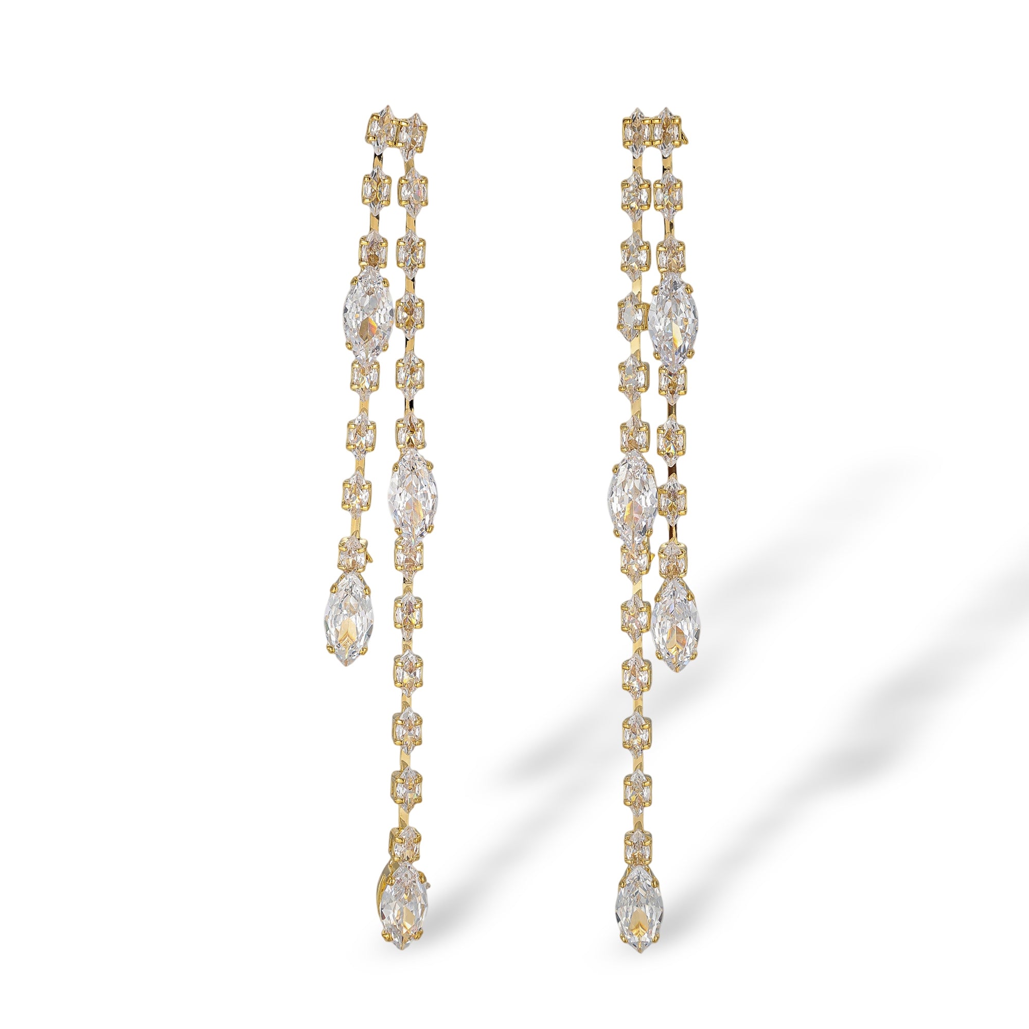 Clarence 14K Gold Marquise Drop Earrings