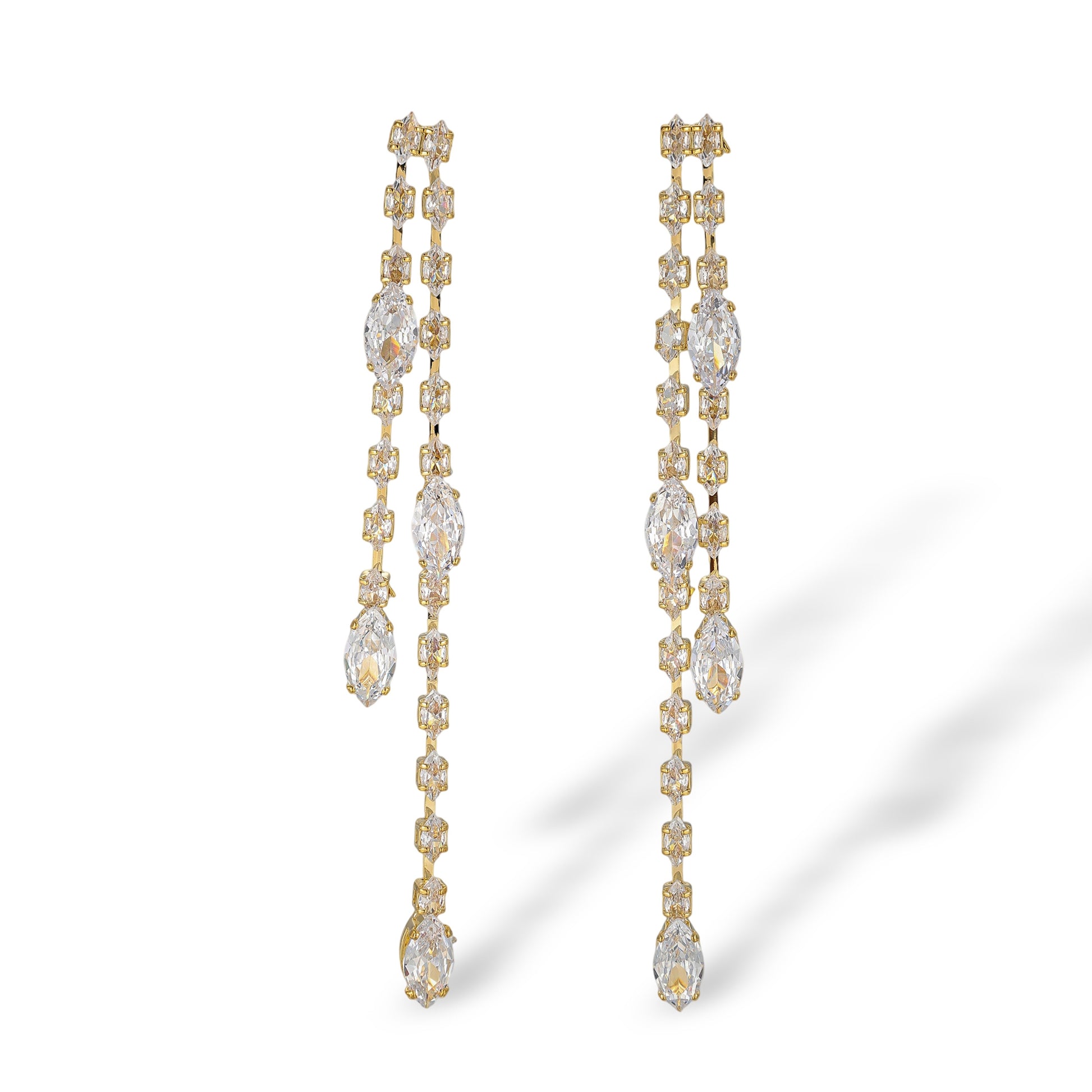 Clarence 14K Gold Marquise Drop Earrings
