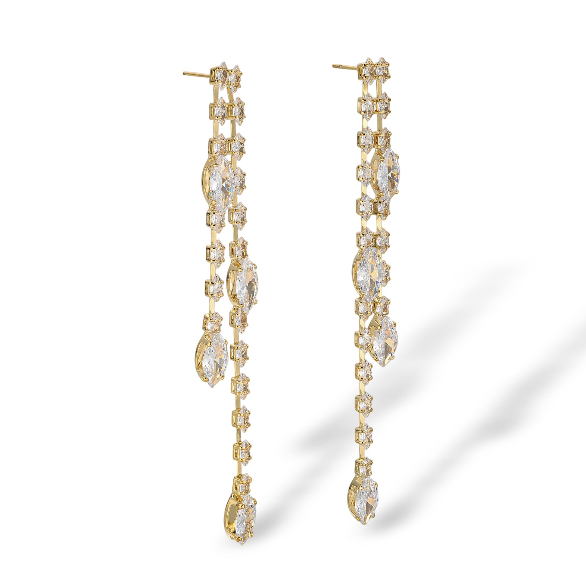 Clarence 14K Gold Marquise Drop Earrings