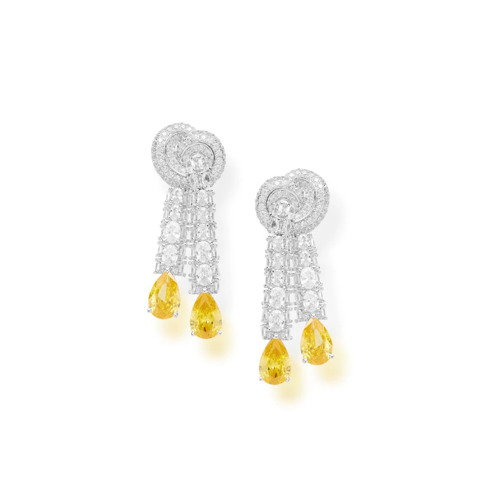 Claudia Dual Tassel Teardrop Drop Earrings