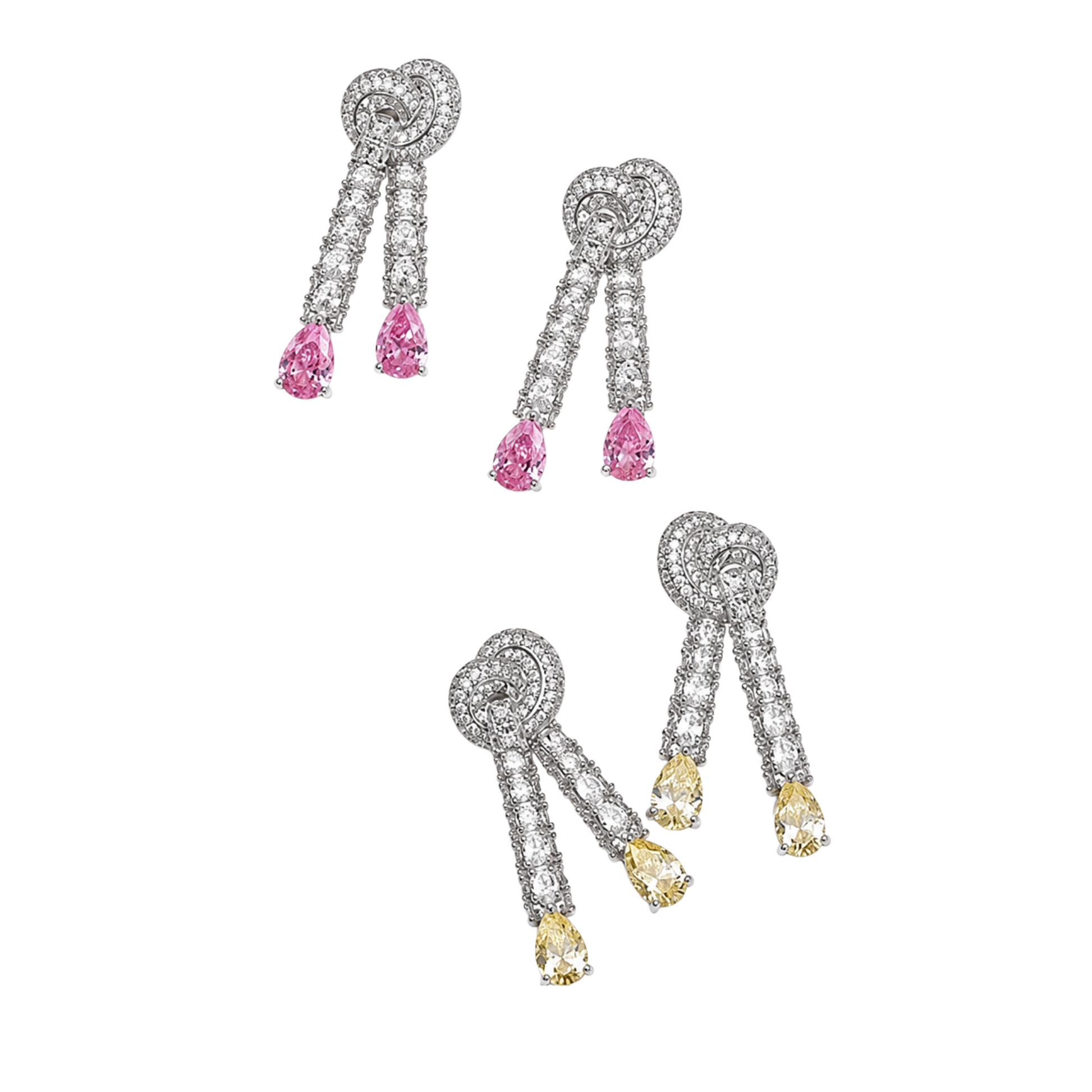 Claudia Dual Tassel Teardrop Drop Earrings