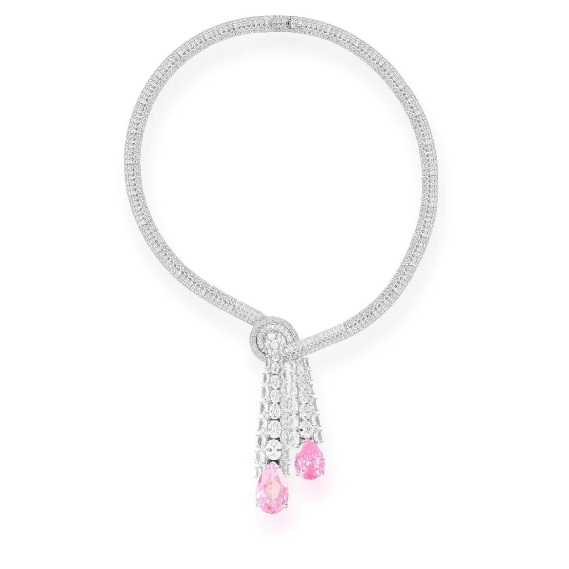 Claudia Dual Tassel Teardrop Necklace