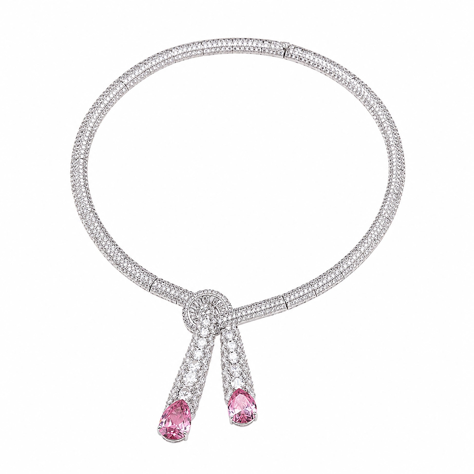 Claudia Dual Tassel Teardrop Necklace