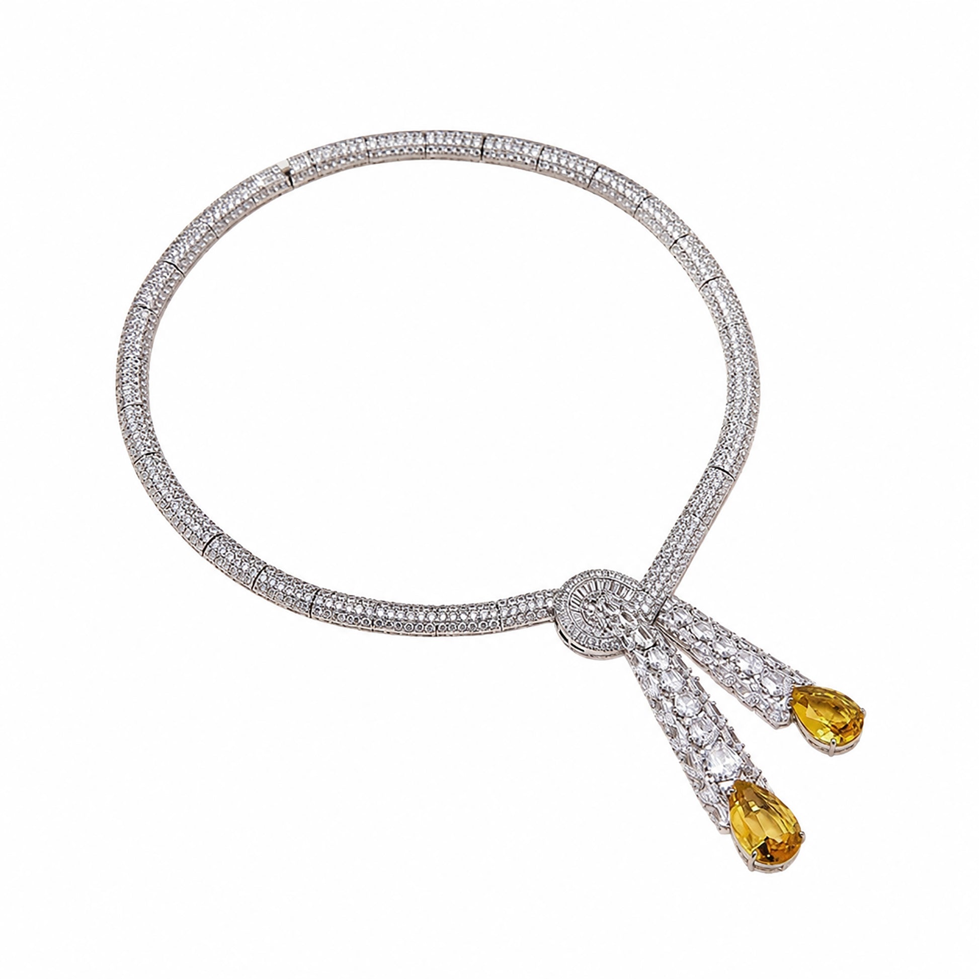 Claudia Dual Tassel Teardrop Necklace