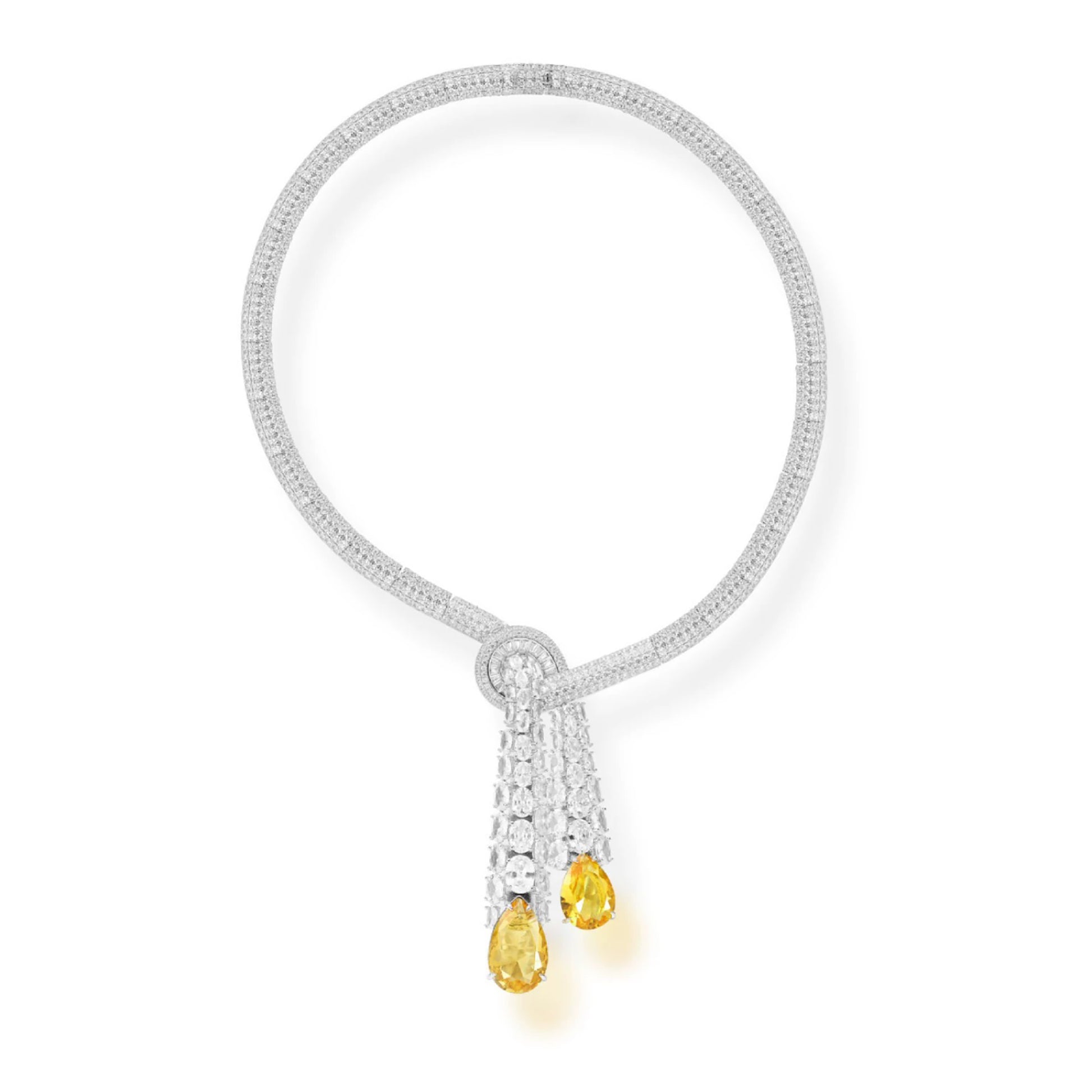 Claudia Dual Tassel Teardrop Necklace