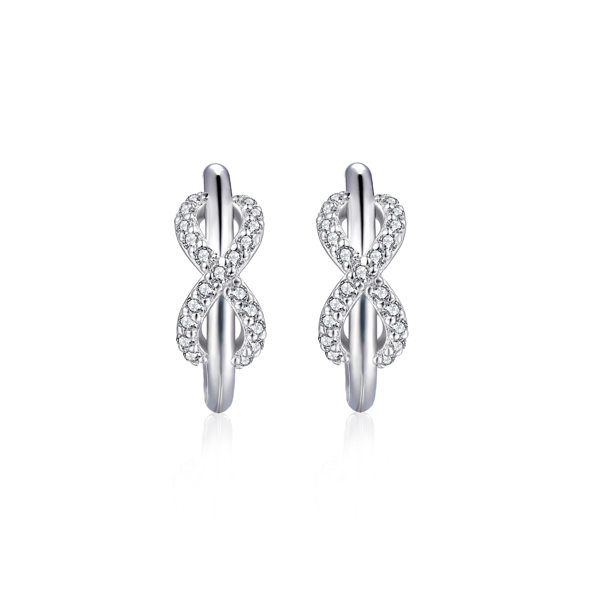 Cléante White Infinity Symbol Earrings