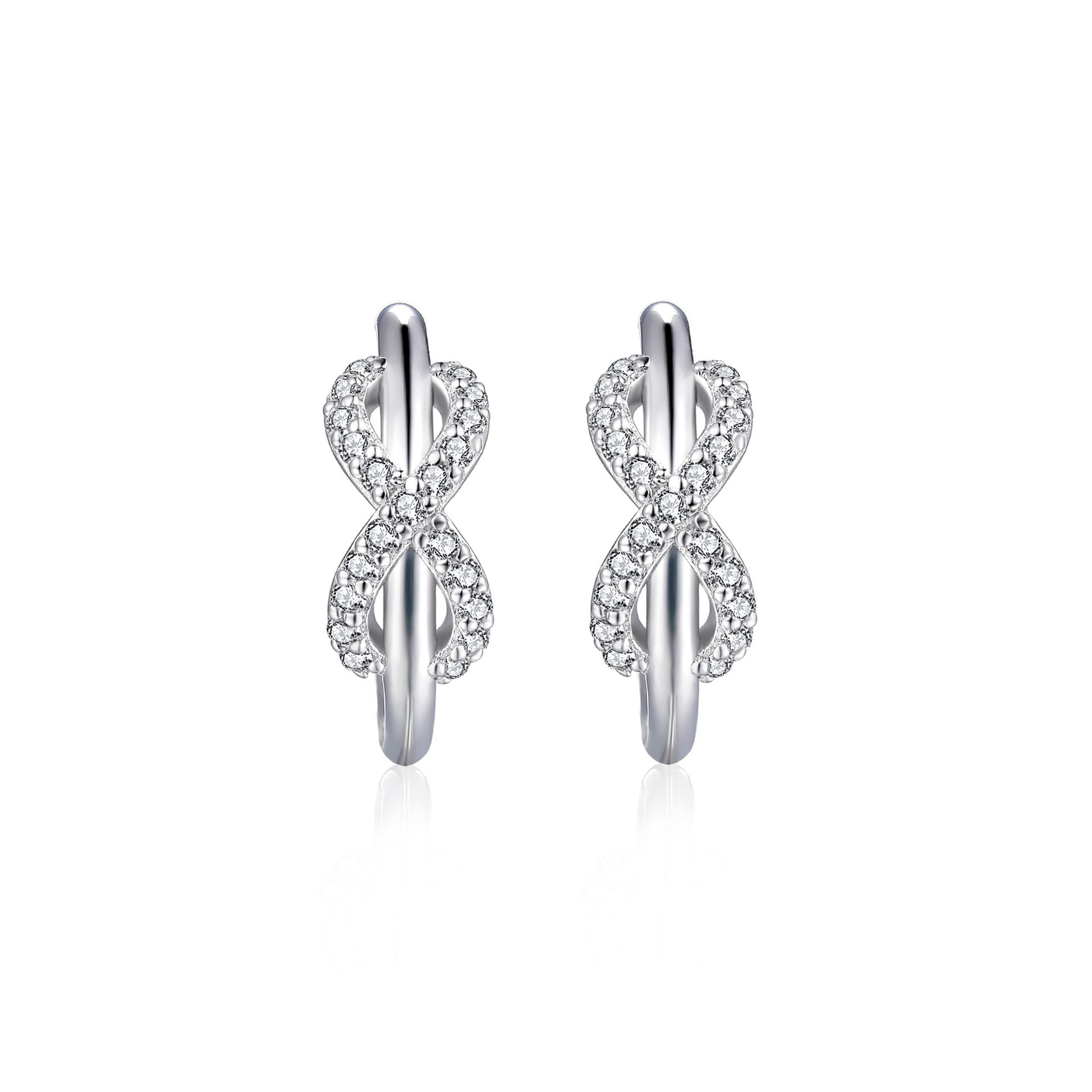 Cléante White Infinity Symbol Earrings