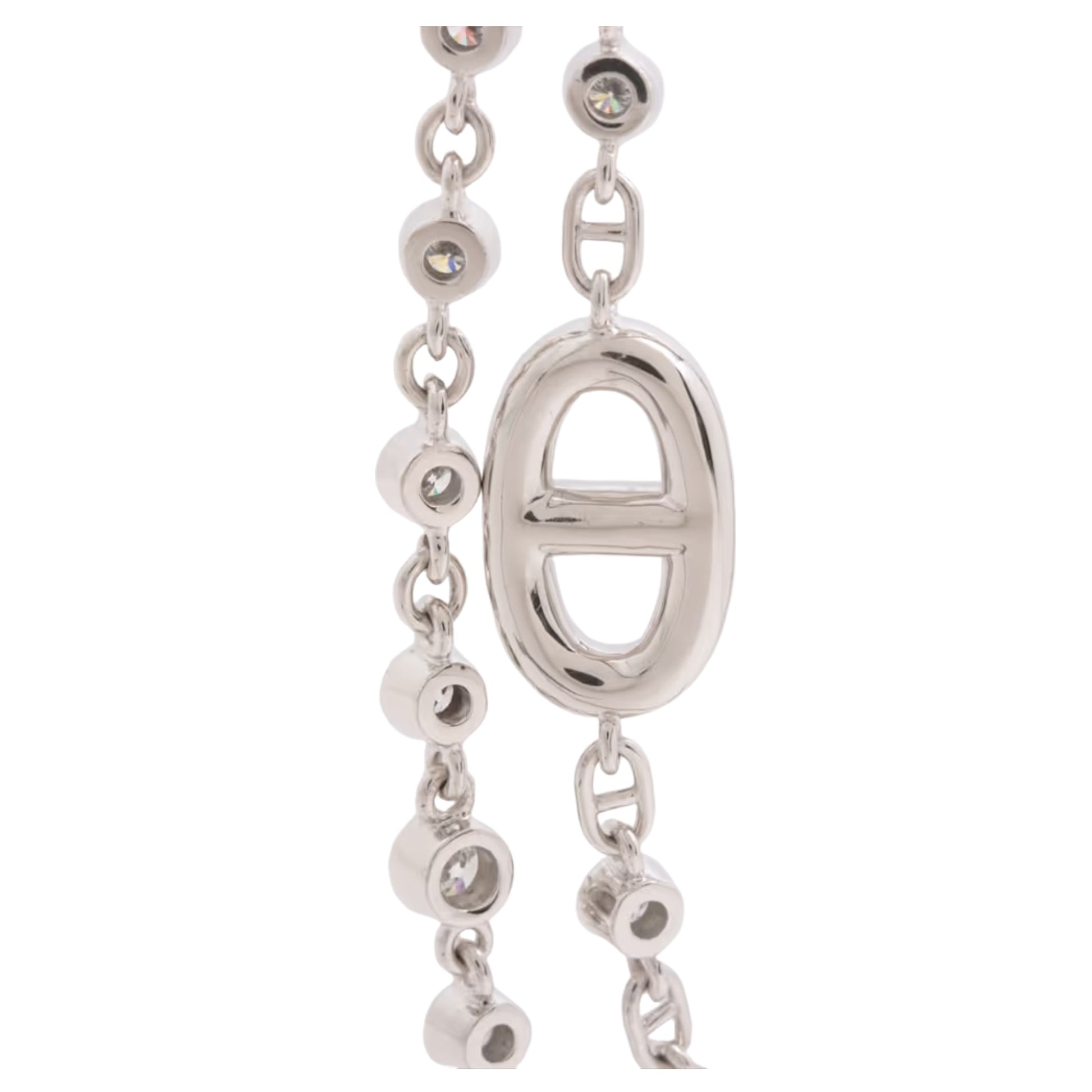 Coralie White Layered Chain Links Necklace