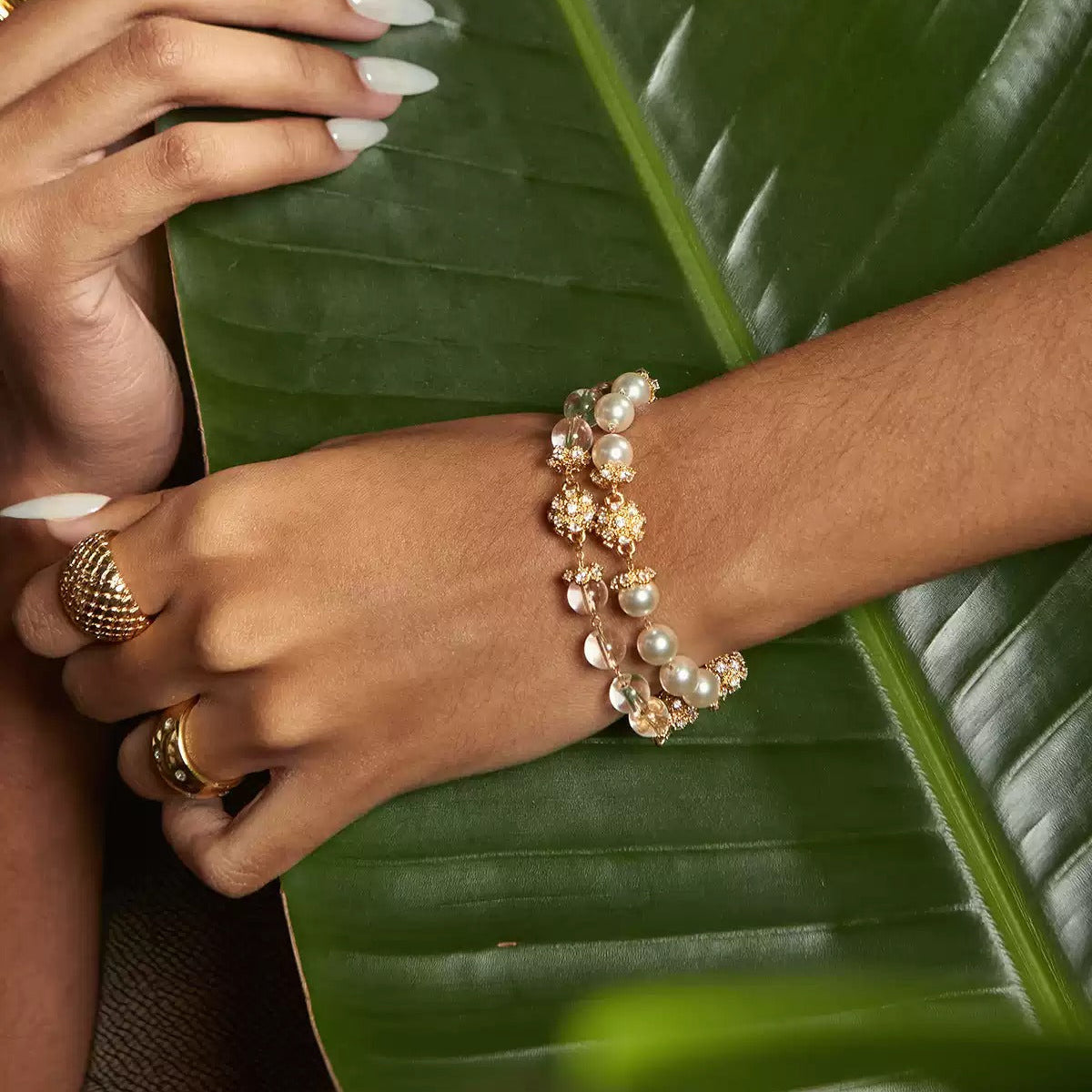Corinna 24K Gold Filigree Bead Bracelet
