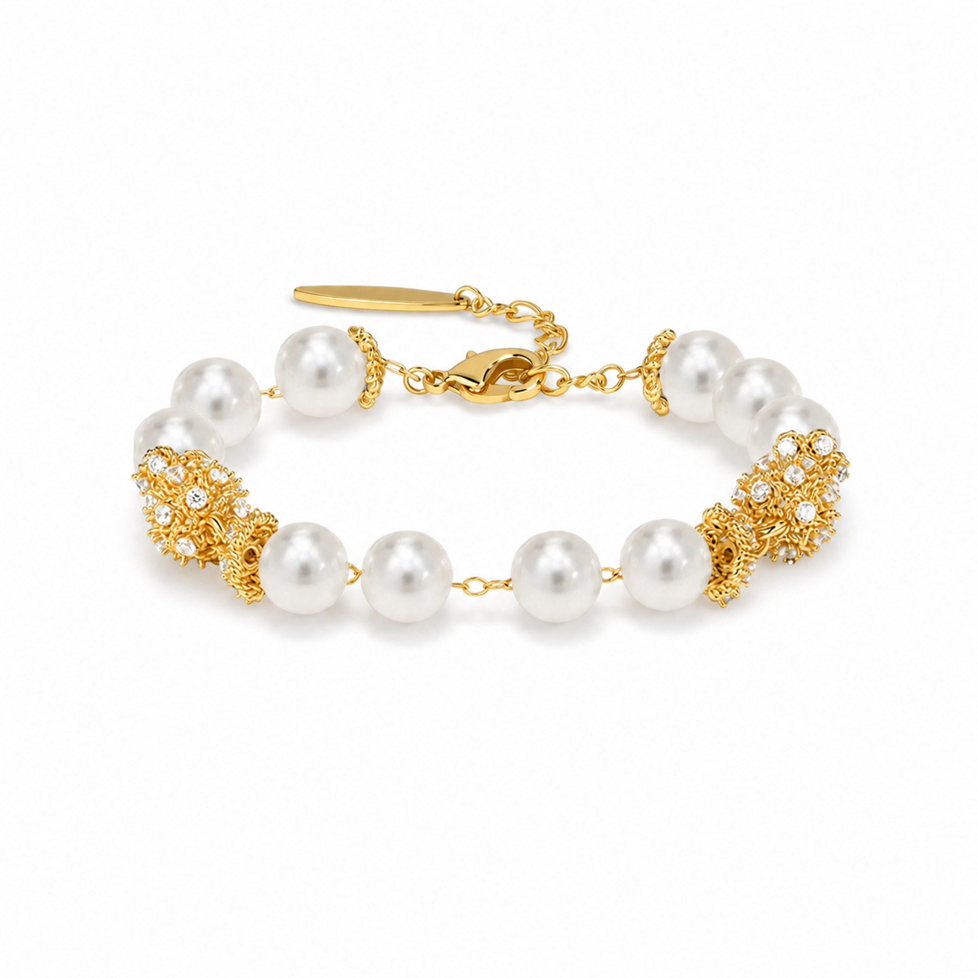 Corinna 24K Gold Filigree Bead Bracelet