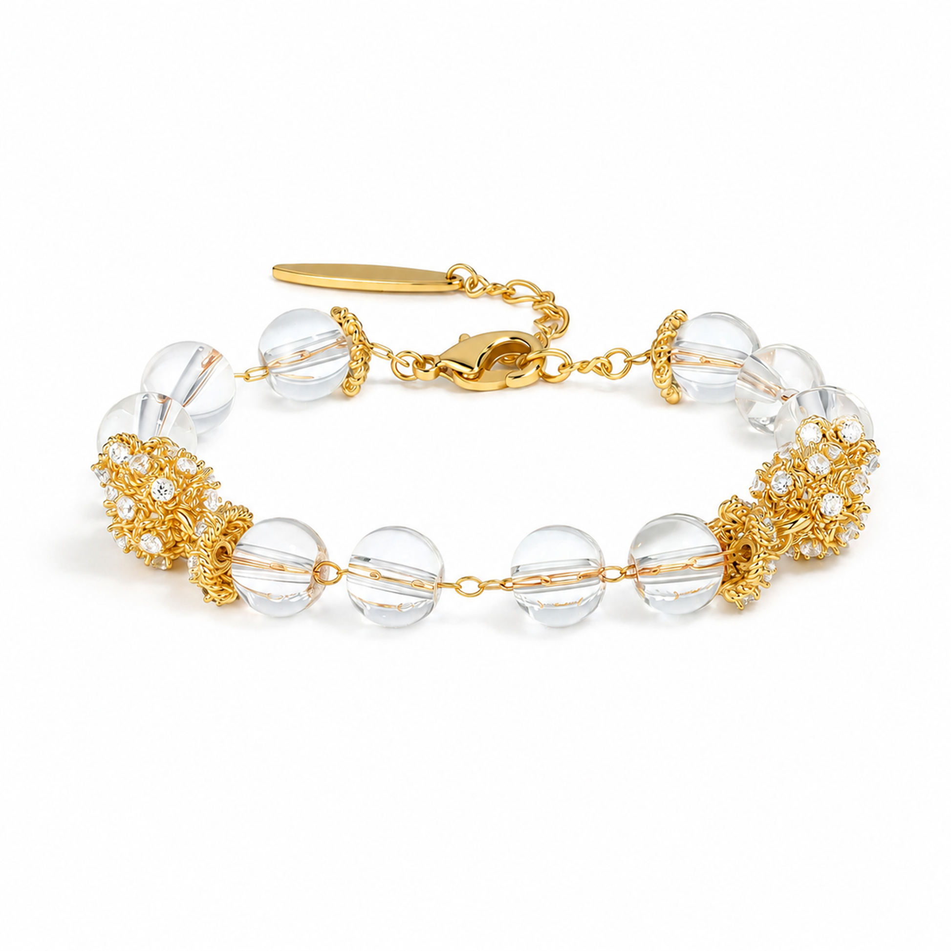 Corinna 24K Gold Filigree Bead Bracelet