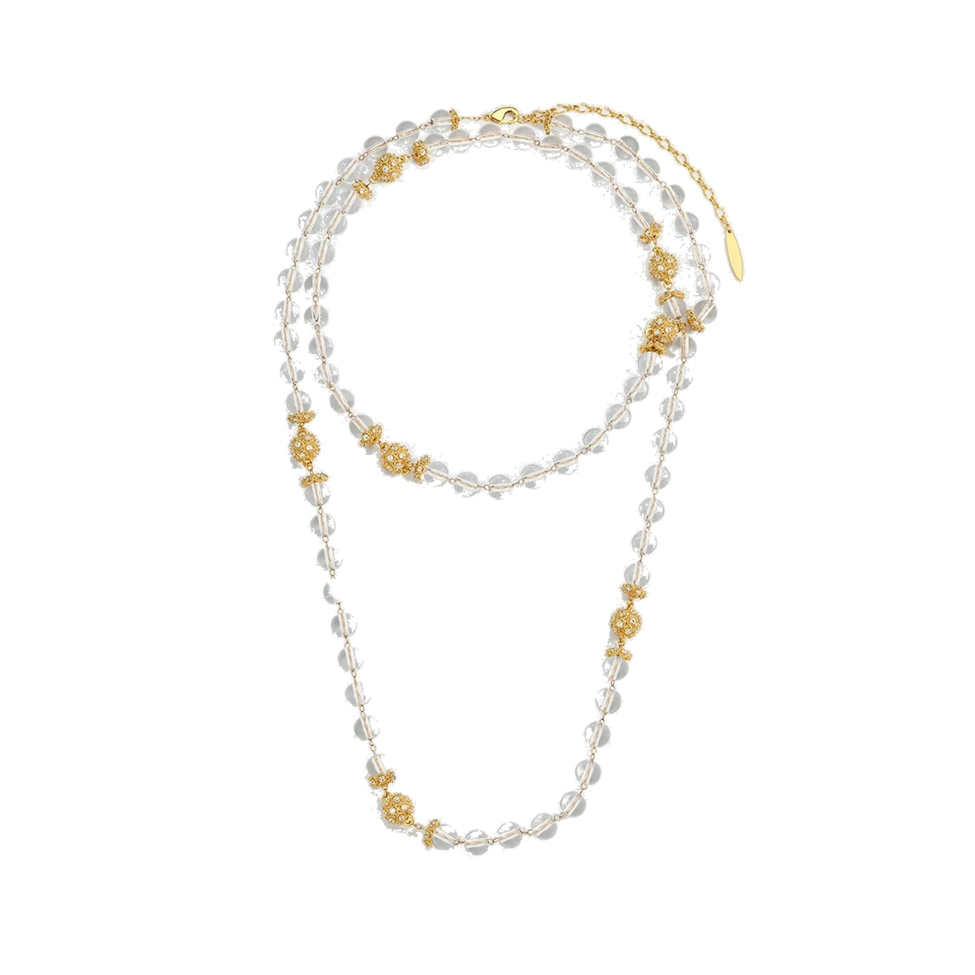 Corinna 24K Gold Filigree Bead Long Necklace