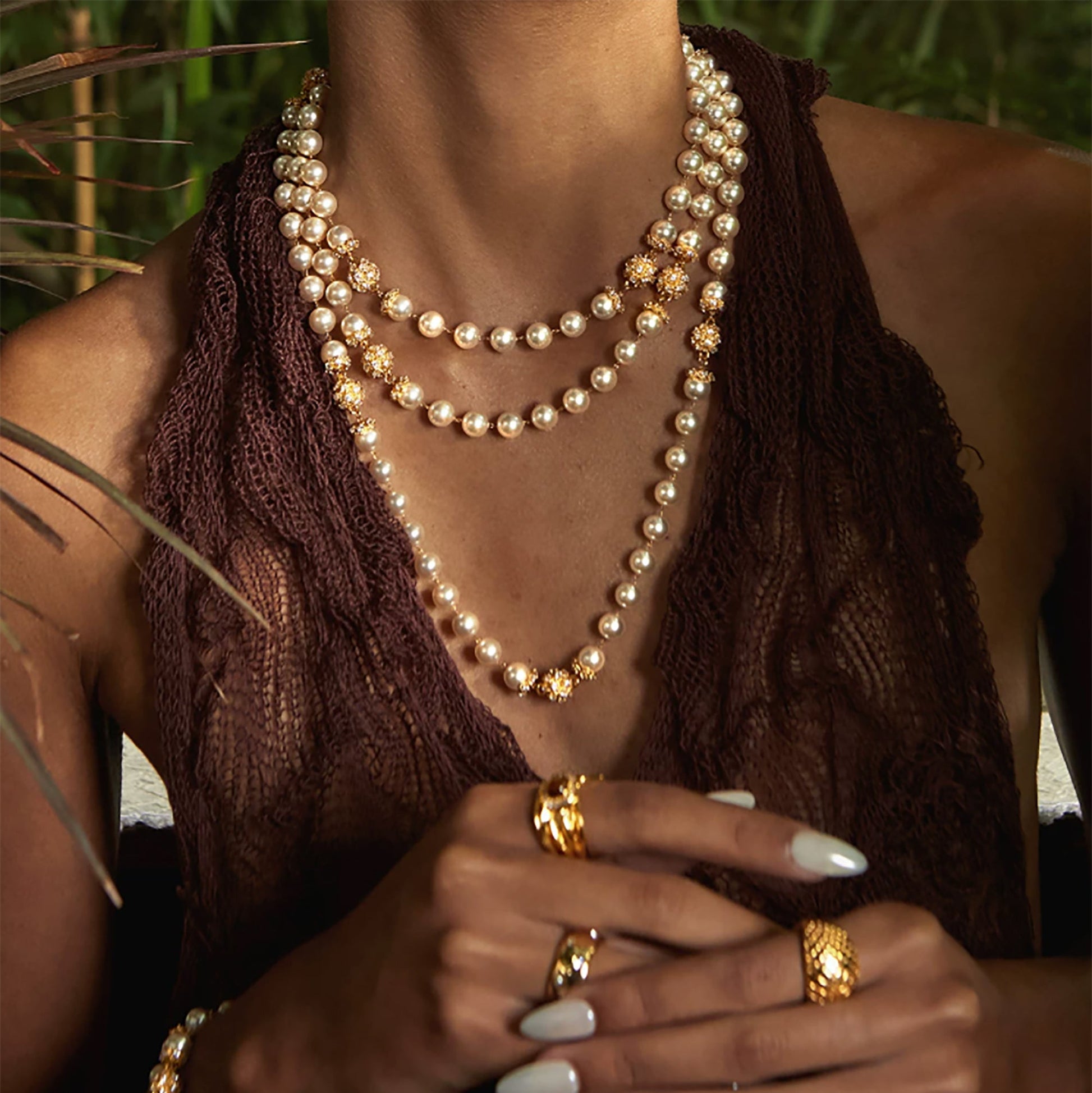 Corinna 24K Gold Filigree Bead Long Necklace