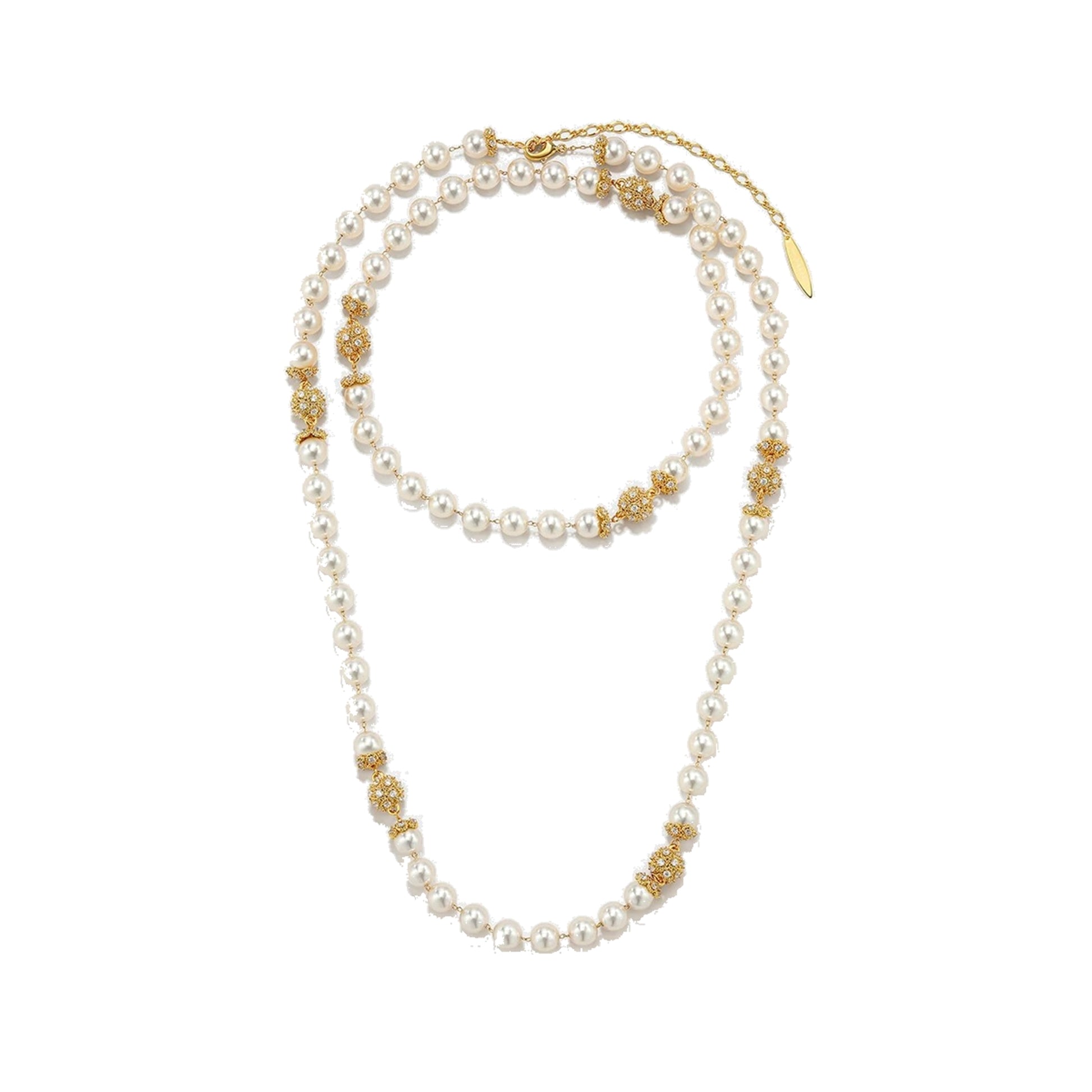 Corinna 24K Gold Filigree Bead Long Necklace