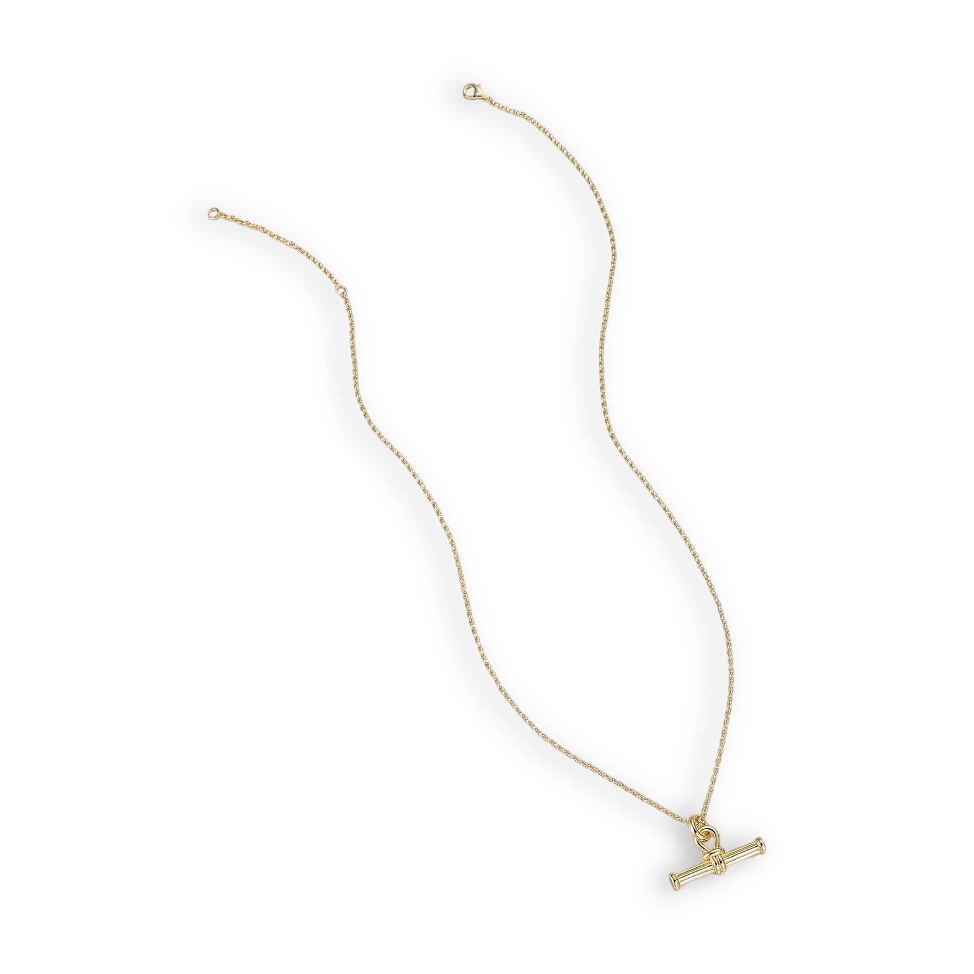 Cosette 14K Gold Knotted Loop T Bar Necklace