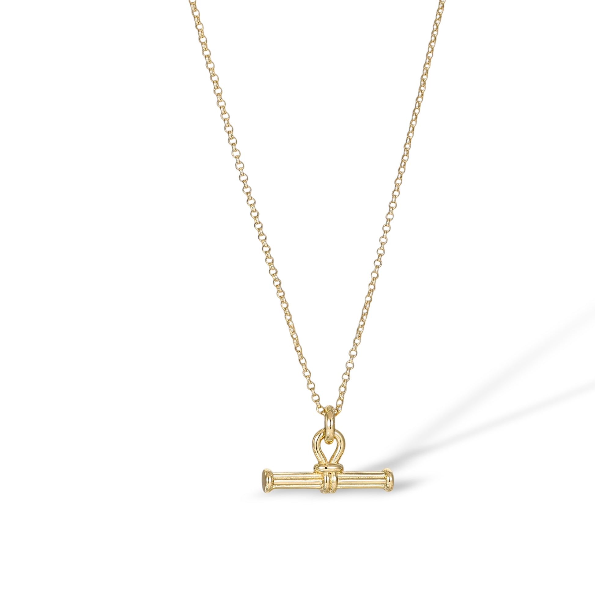 Cosette 14K Gold Knotted Loop T Bar Necklace