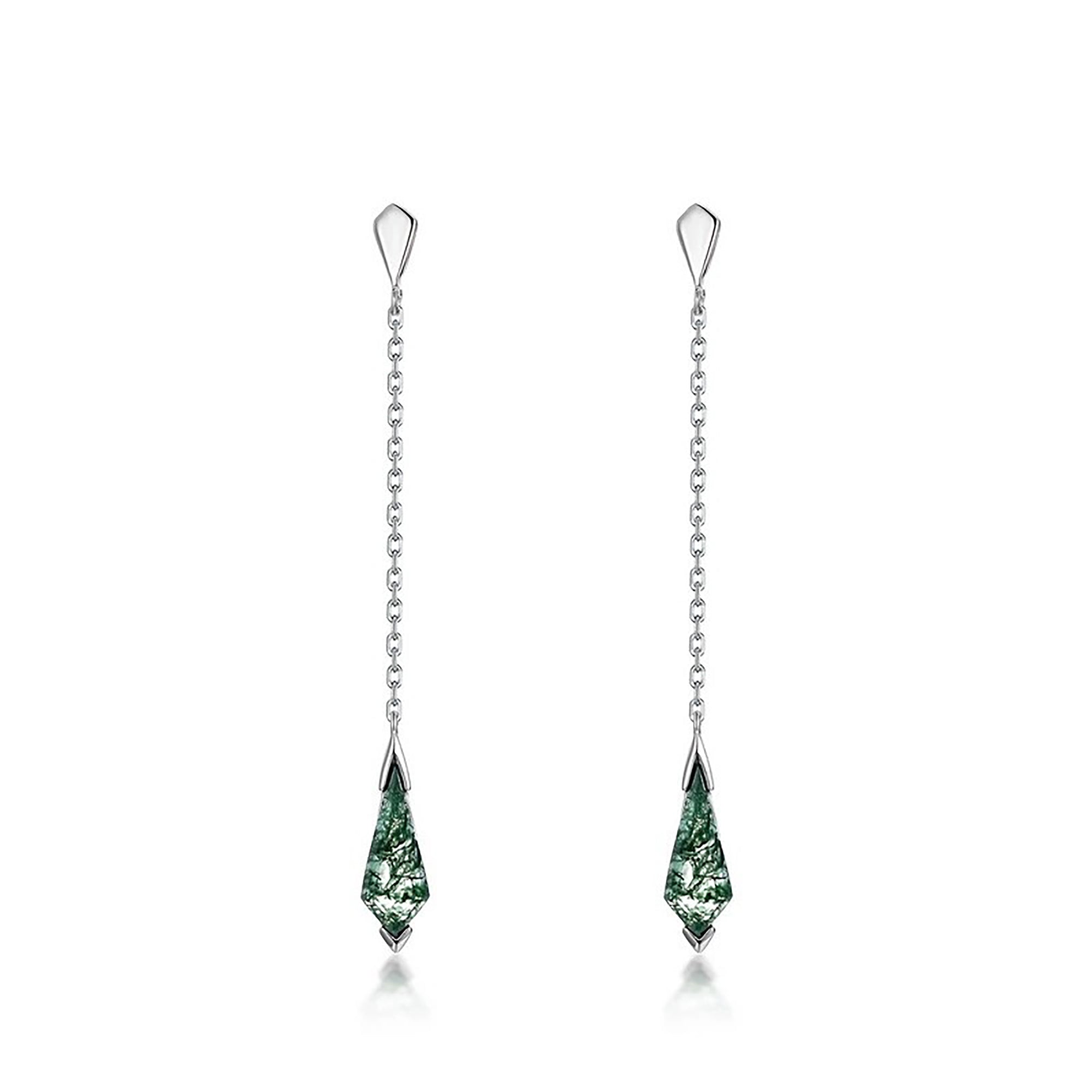 Cybèle Green Moss Rhombus Earrings