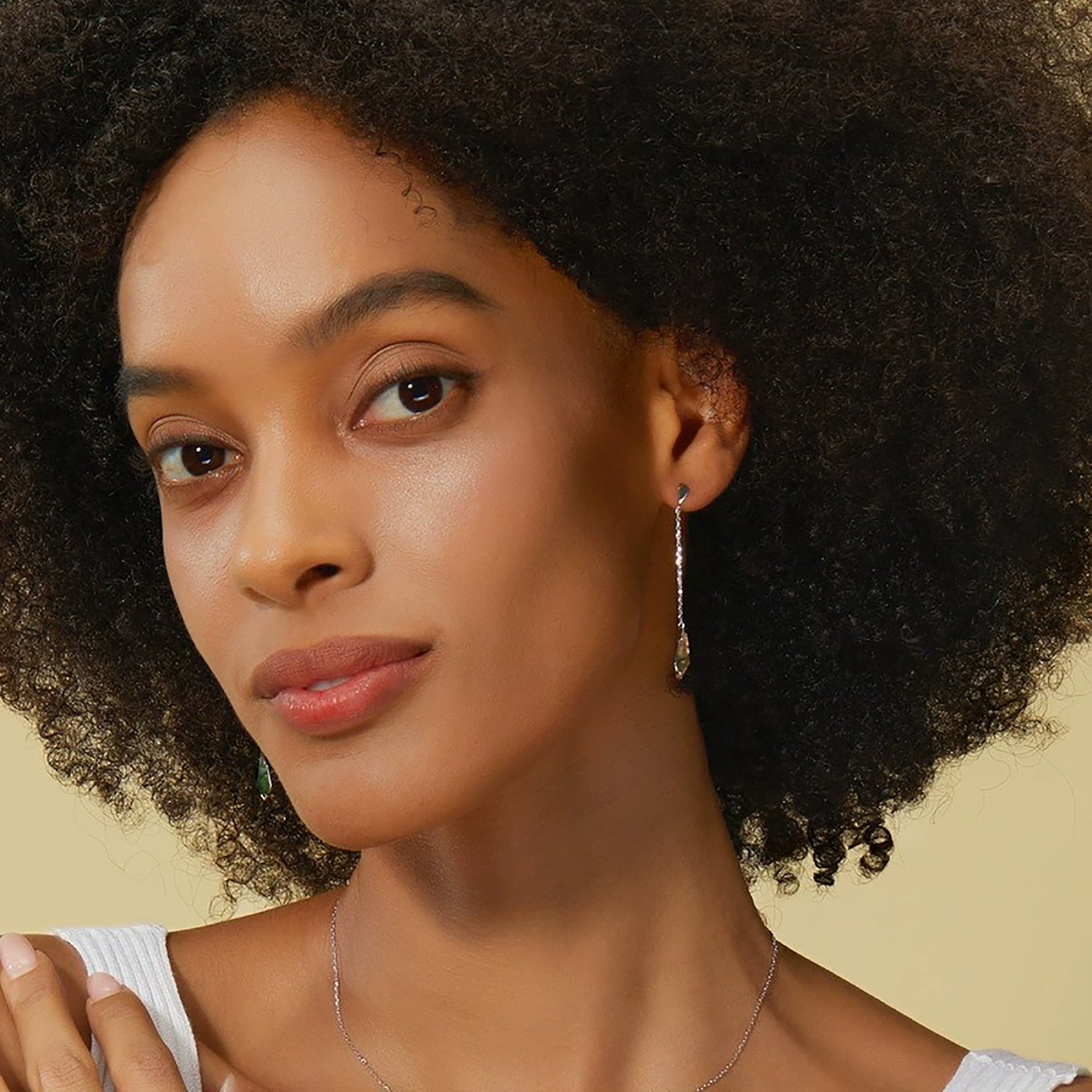 Cybèle Green Moss Rhombus Earrings