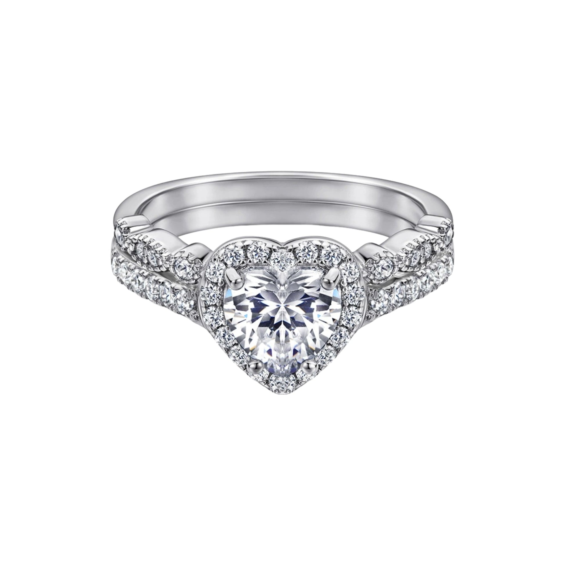 Cybèle White Heart Ring Set
