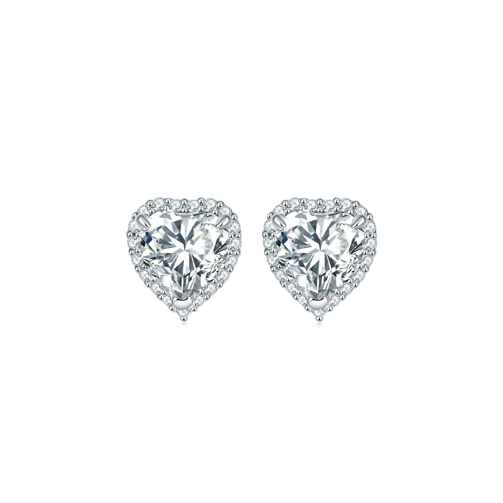 Cybèle White Heart Stud Earrings