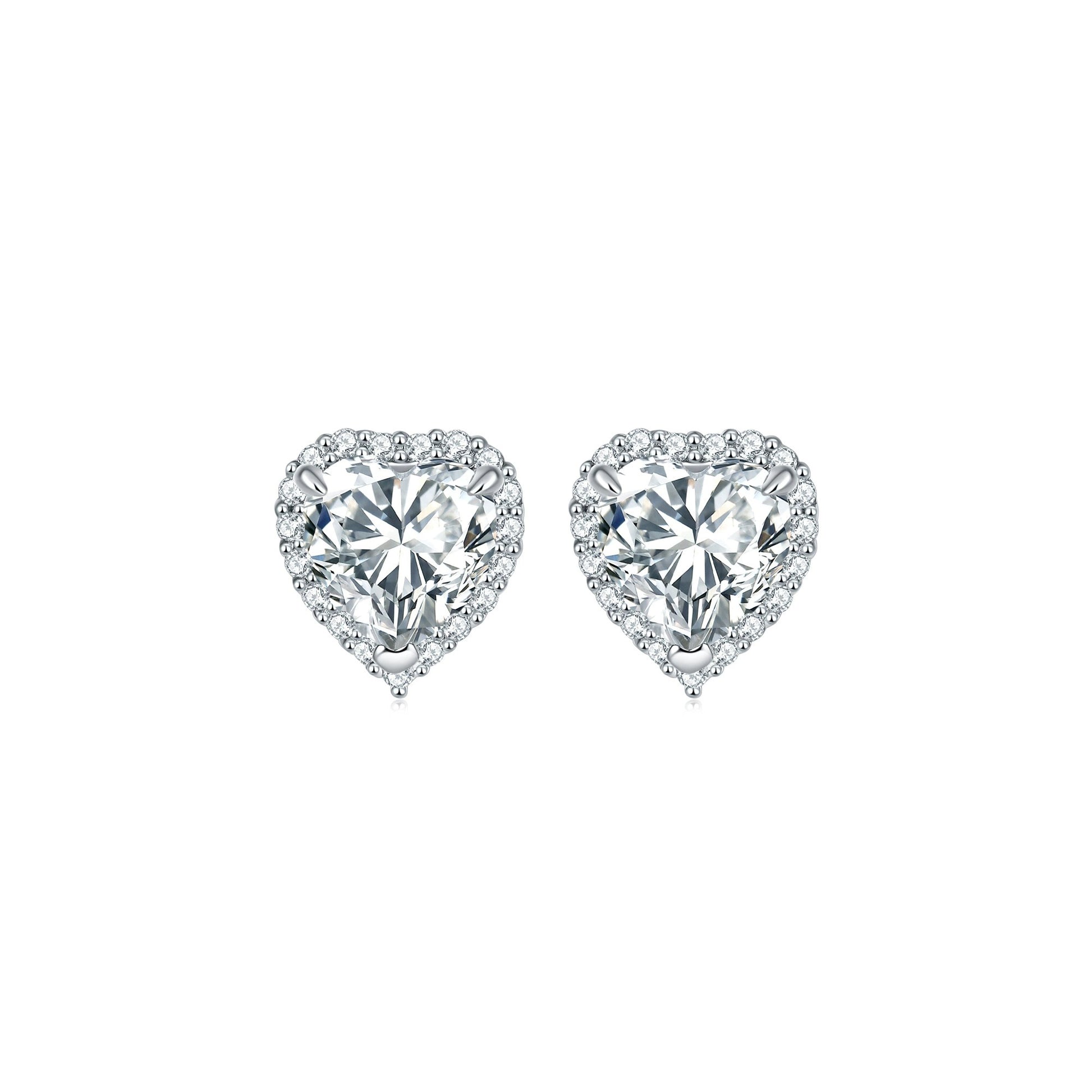 Cybèle White Heart Stud Earrings