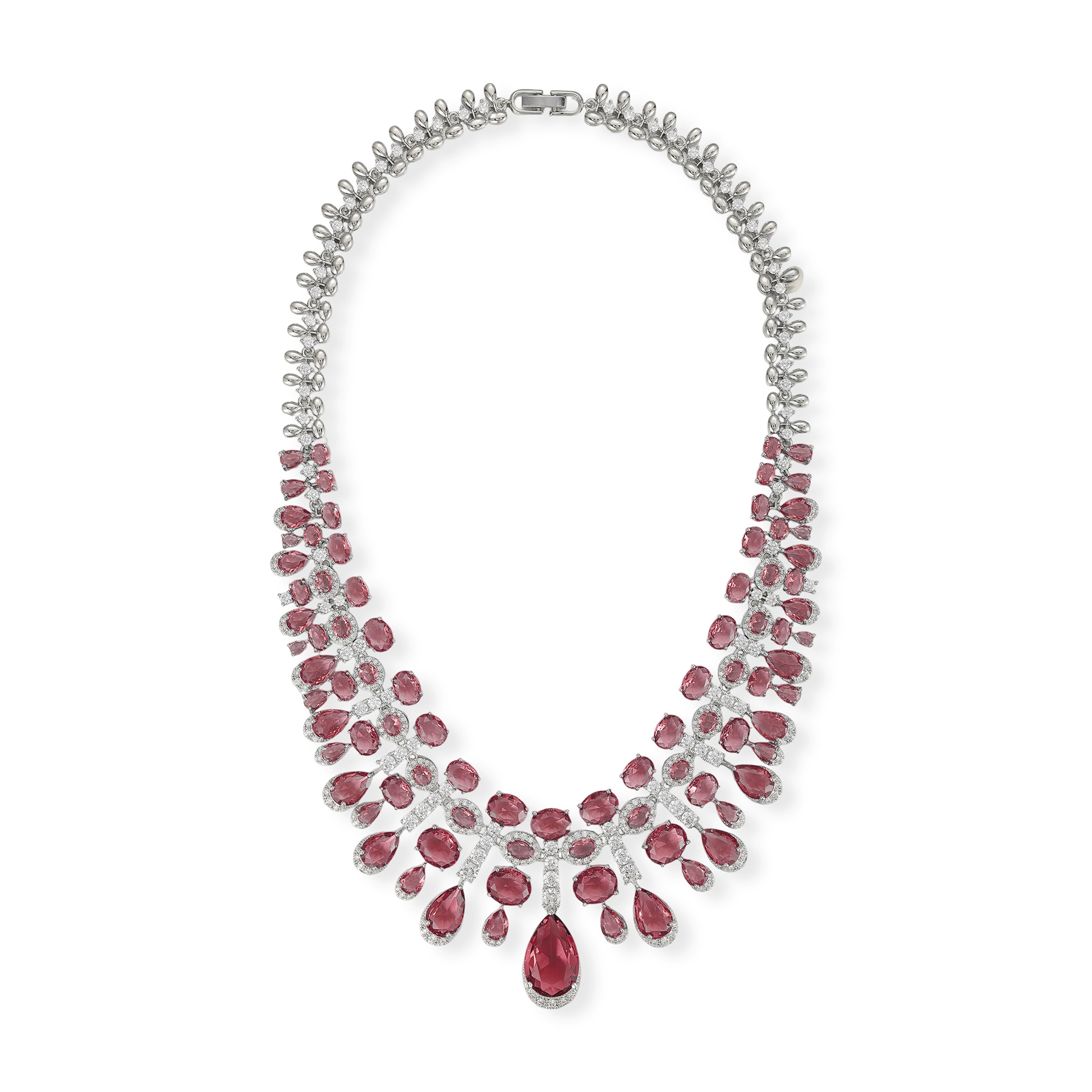 Daggard Green Teardrop Oval Drop Earrings & Necklace Set