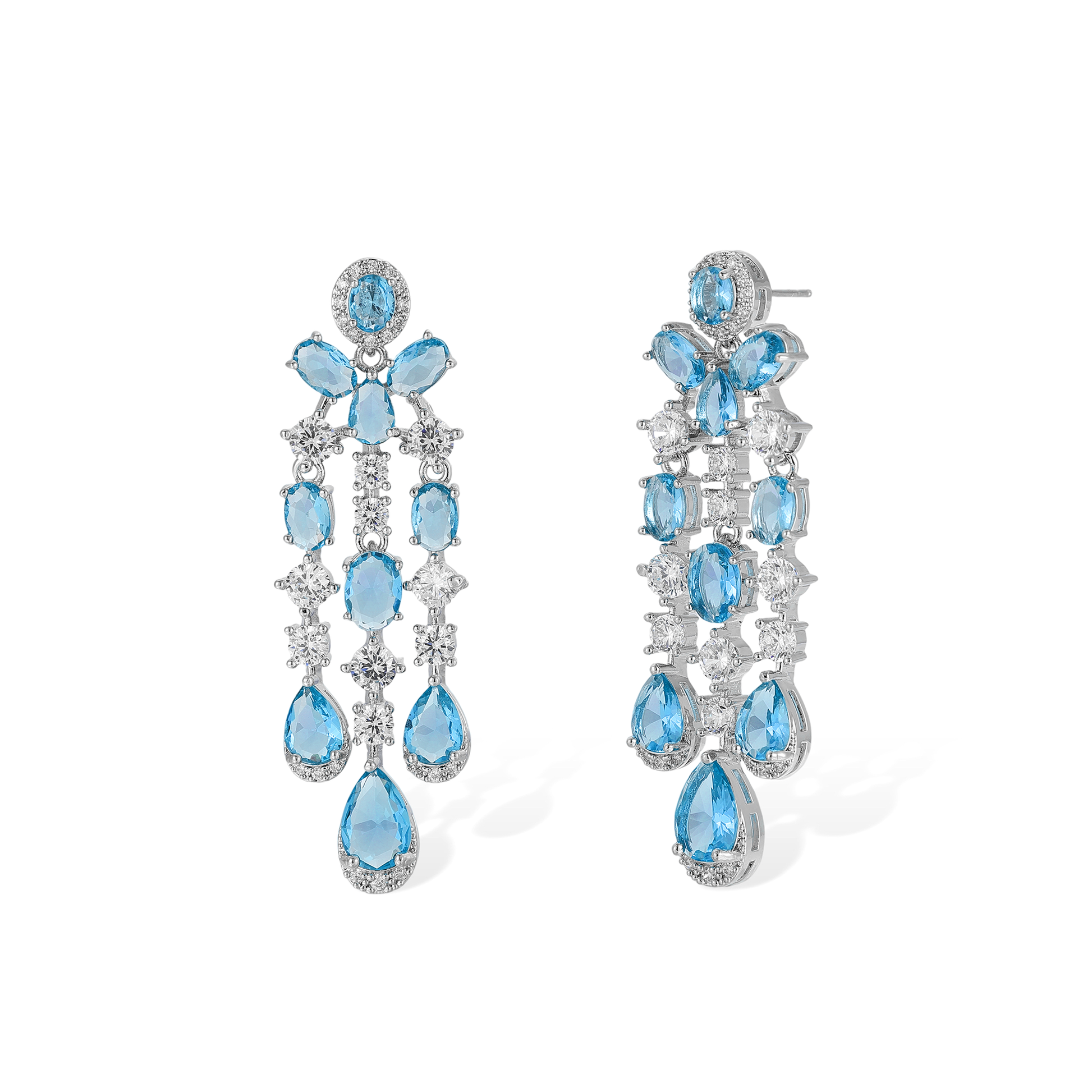 Daggard Green Teardrop Oval Drop Earrings & Necklace Set