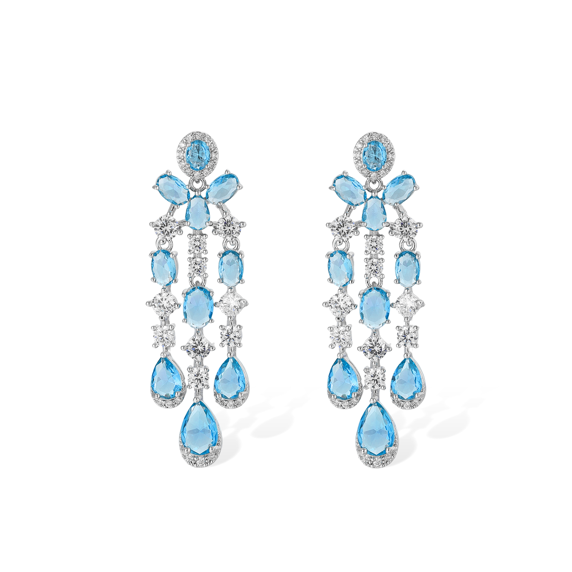 Daggard Green Teardrop Oval Drop Earrings & Necklace Set