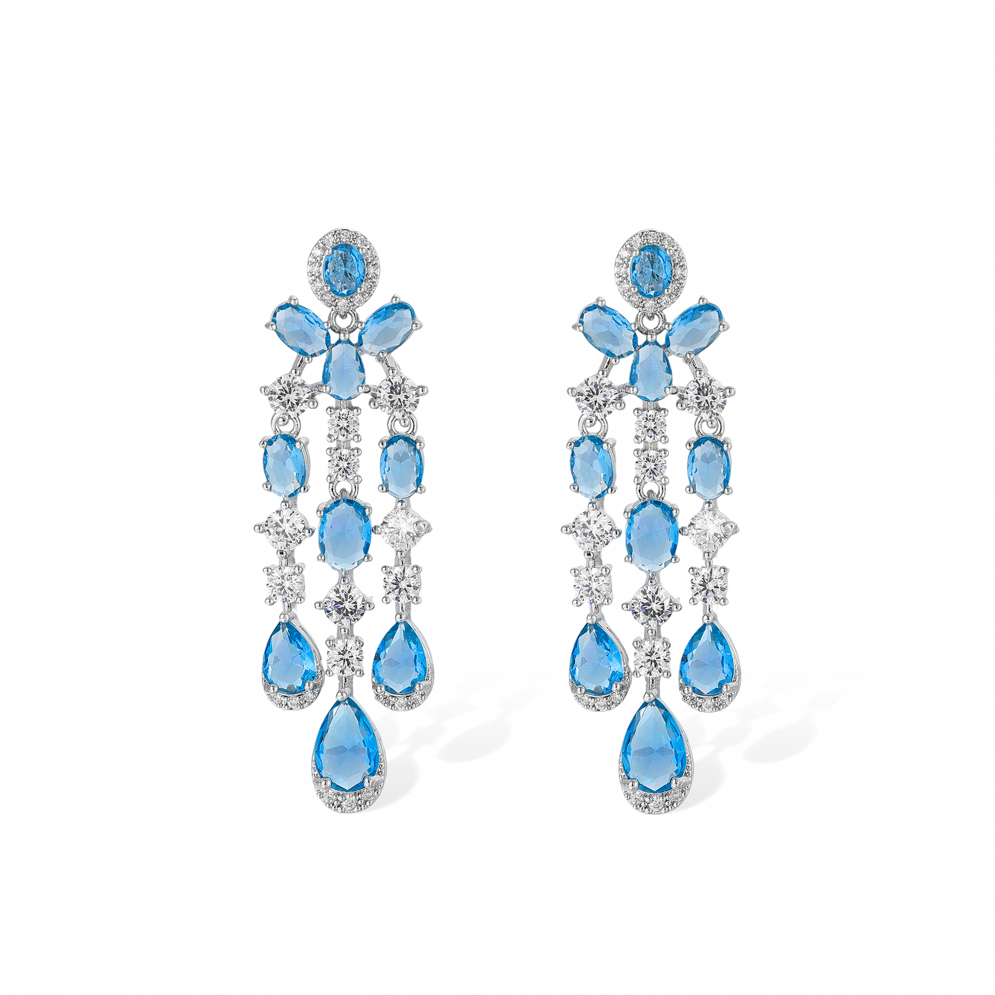 Daggard Green Teardrop Oval Drop Earrings & Necklace Set