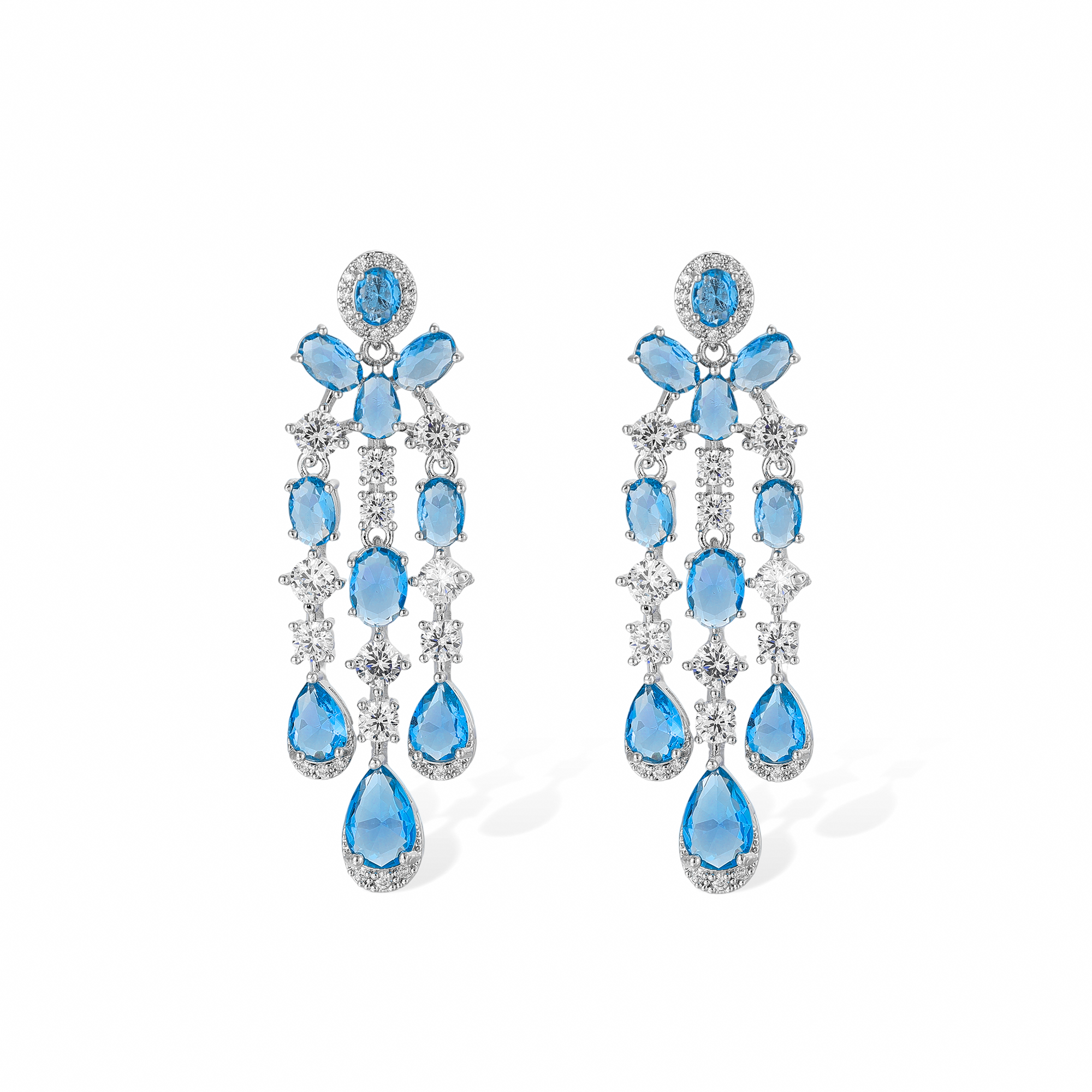 Daggard Green Teardrop Oval Drop Earrings & Necklace Set