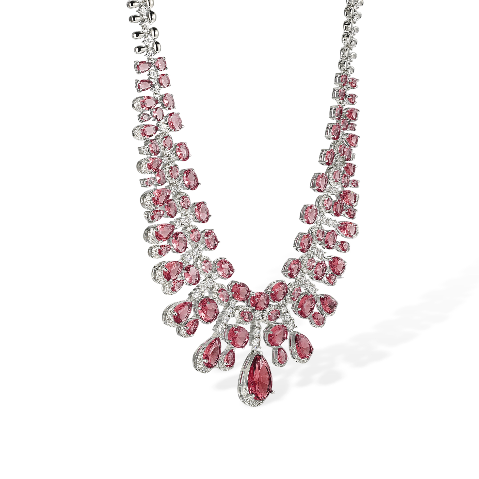 Daggard Green Teardrop Oval Drop Earrings & Necklace Set