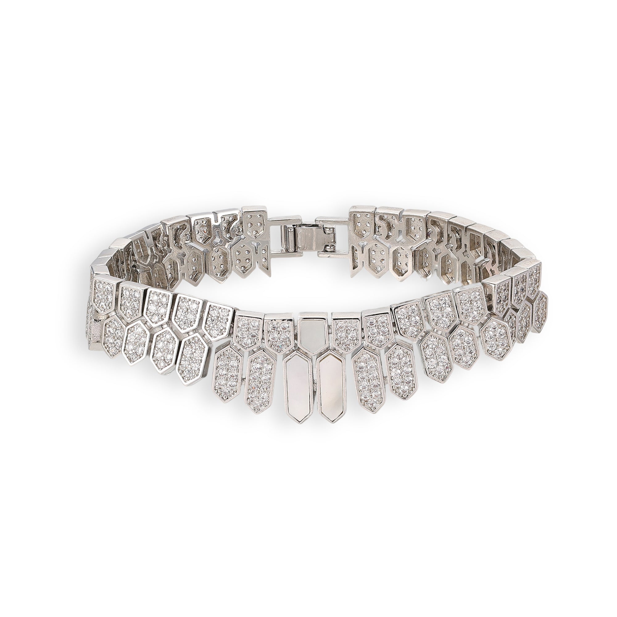 Daglina White Shield Mother-of Pearl Bracelet