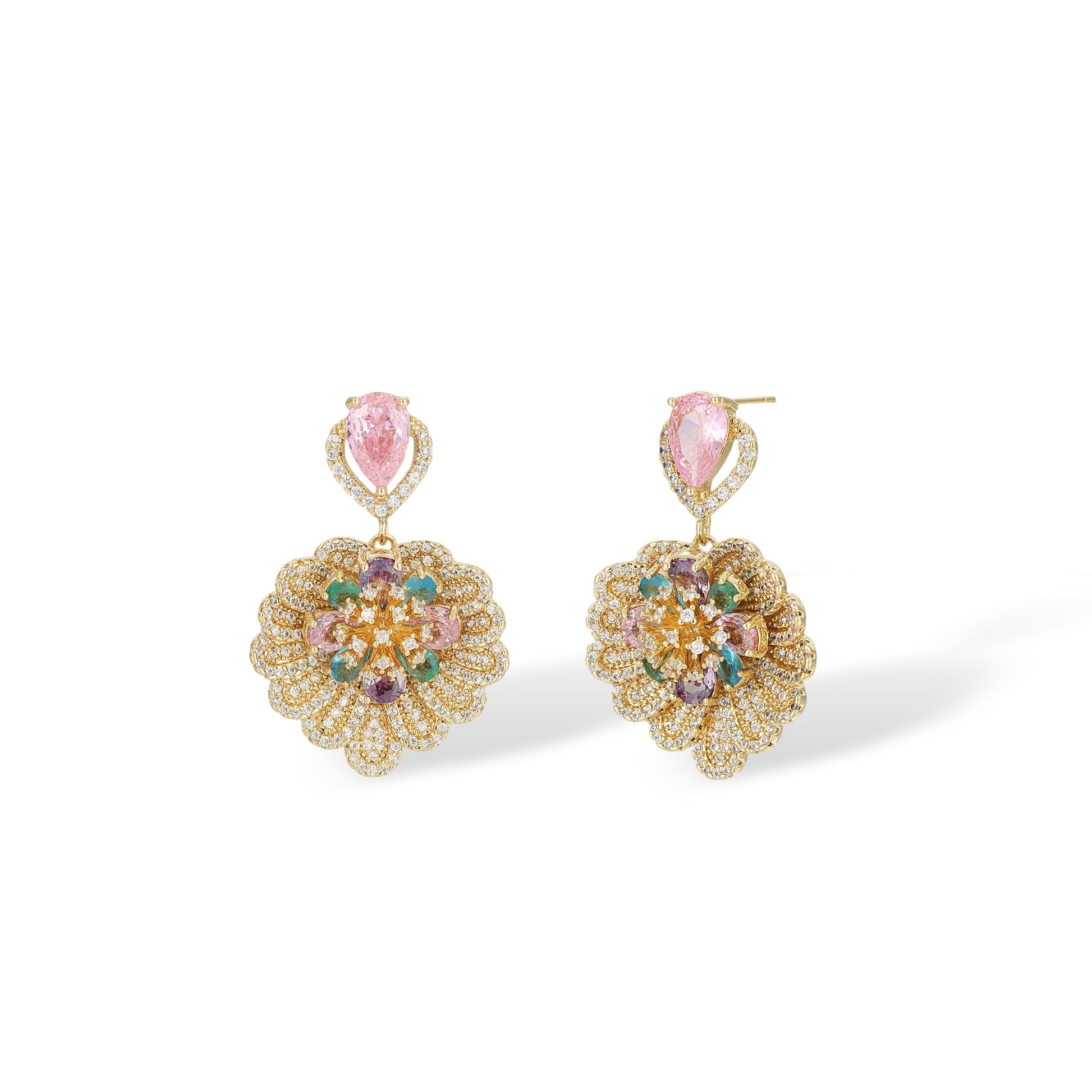 Daglinde 14K Gold Floral Earrings & Necklace Set