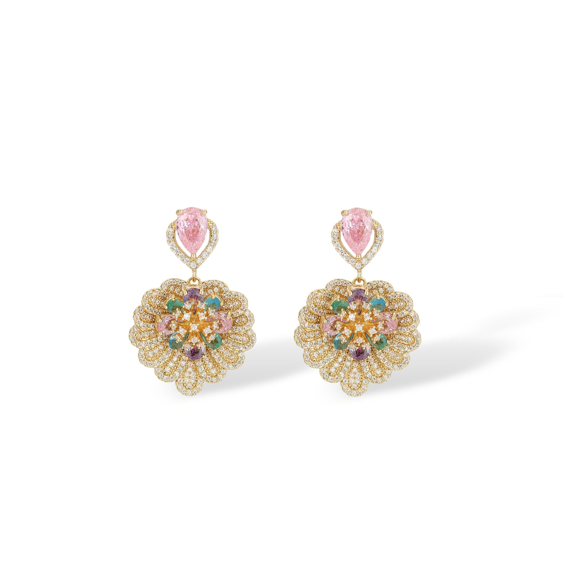 Daglinde 14K Gold Floral Earrings & Necklace Set